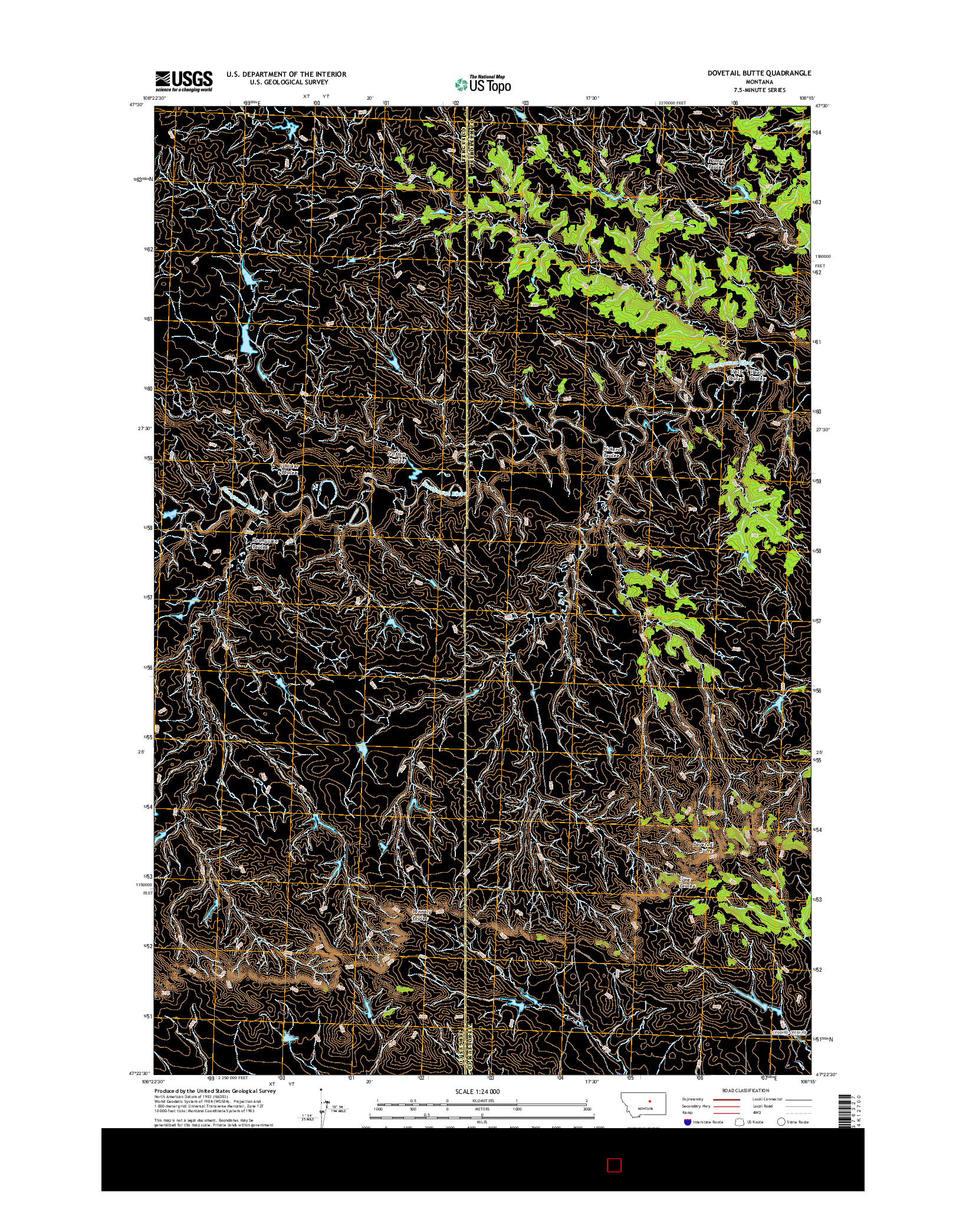 USGS US TOPO 7.5-MINUTE MAP FOR DOVETAIL BUTTE, MT 2017