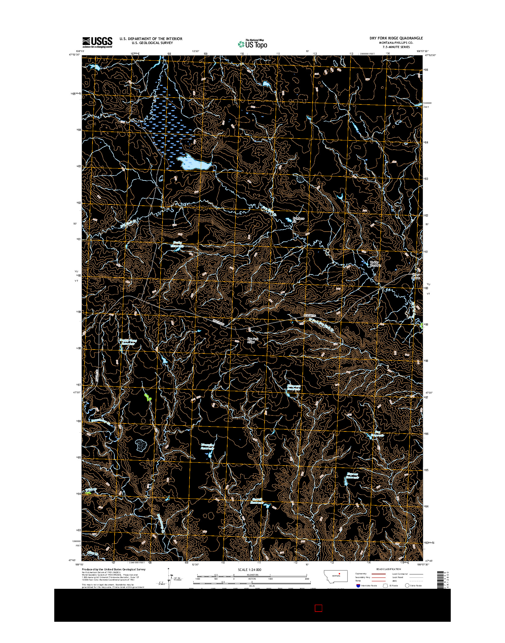 USGS US TOPO 7.5-MINUTE MAP FOR DRY FORK RIDGE, MT 2017