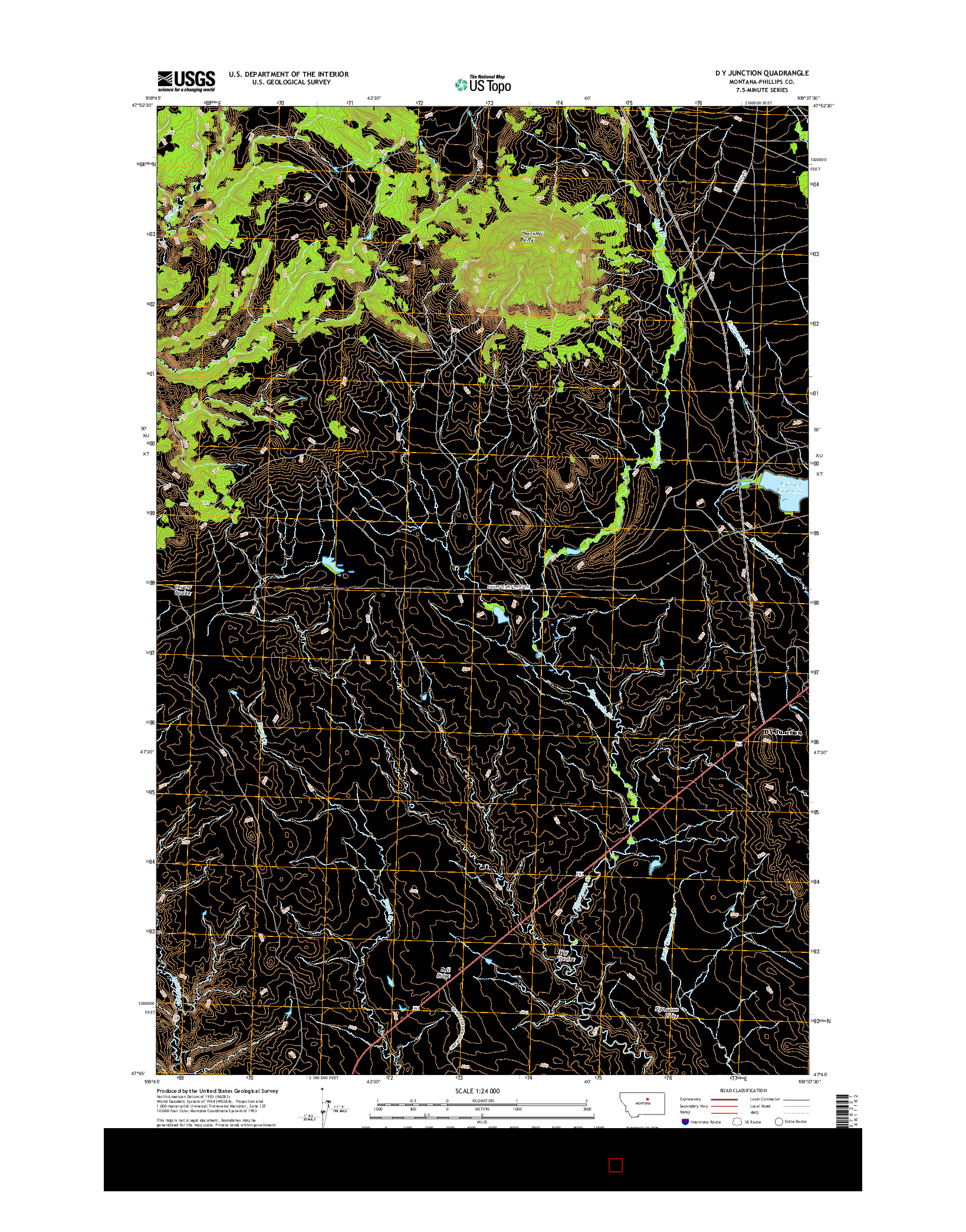 USGS US TOPO 7.5-MINUTE MAP FOR D Y JUNCTION, MT 2017