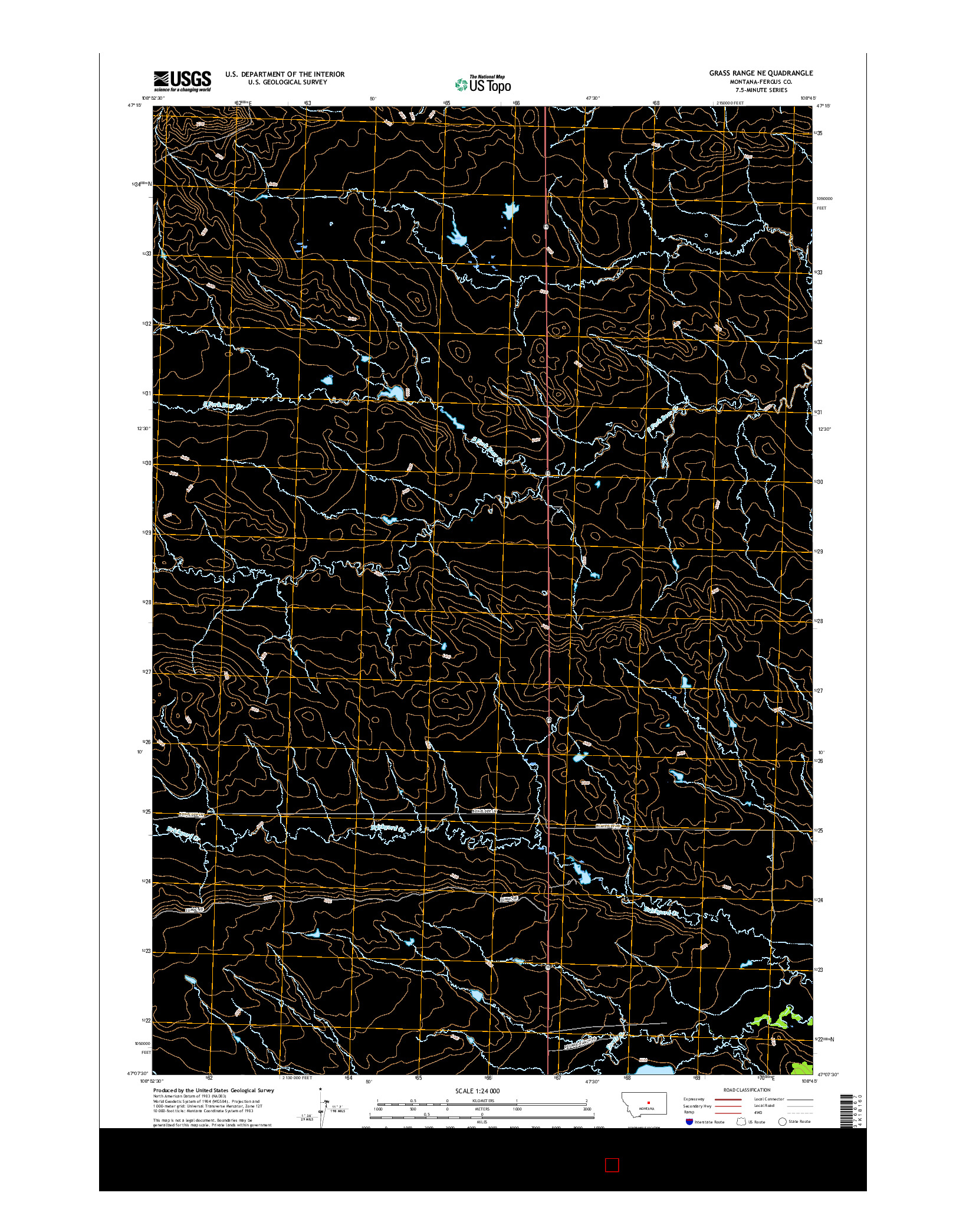 USGS US TOPO 7.5-MINUTE MAP FOR GRASS RANGE NE, MT 2017