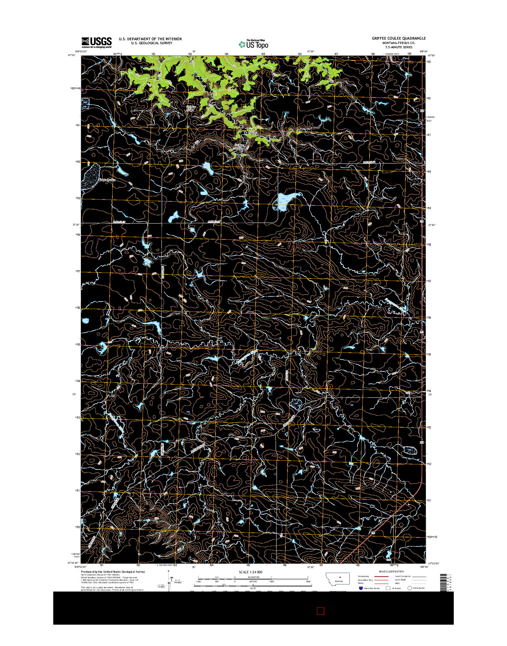 USGS US TOPO 7.5-MINUTE MAP FOR GRIFFEE COULEE, MT 2017