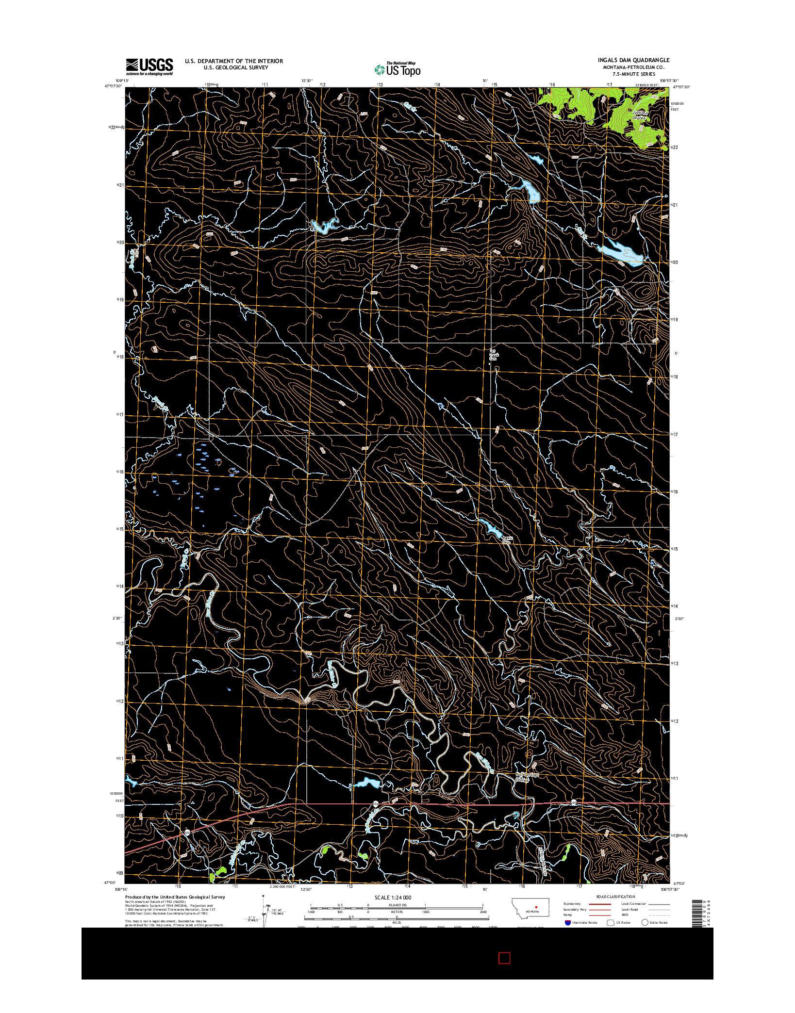 USGS US TOPO 7.5-MINUTE MAP FOR INGALS DAM, MT 2017