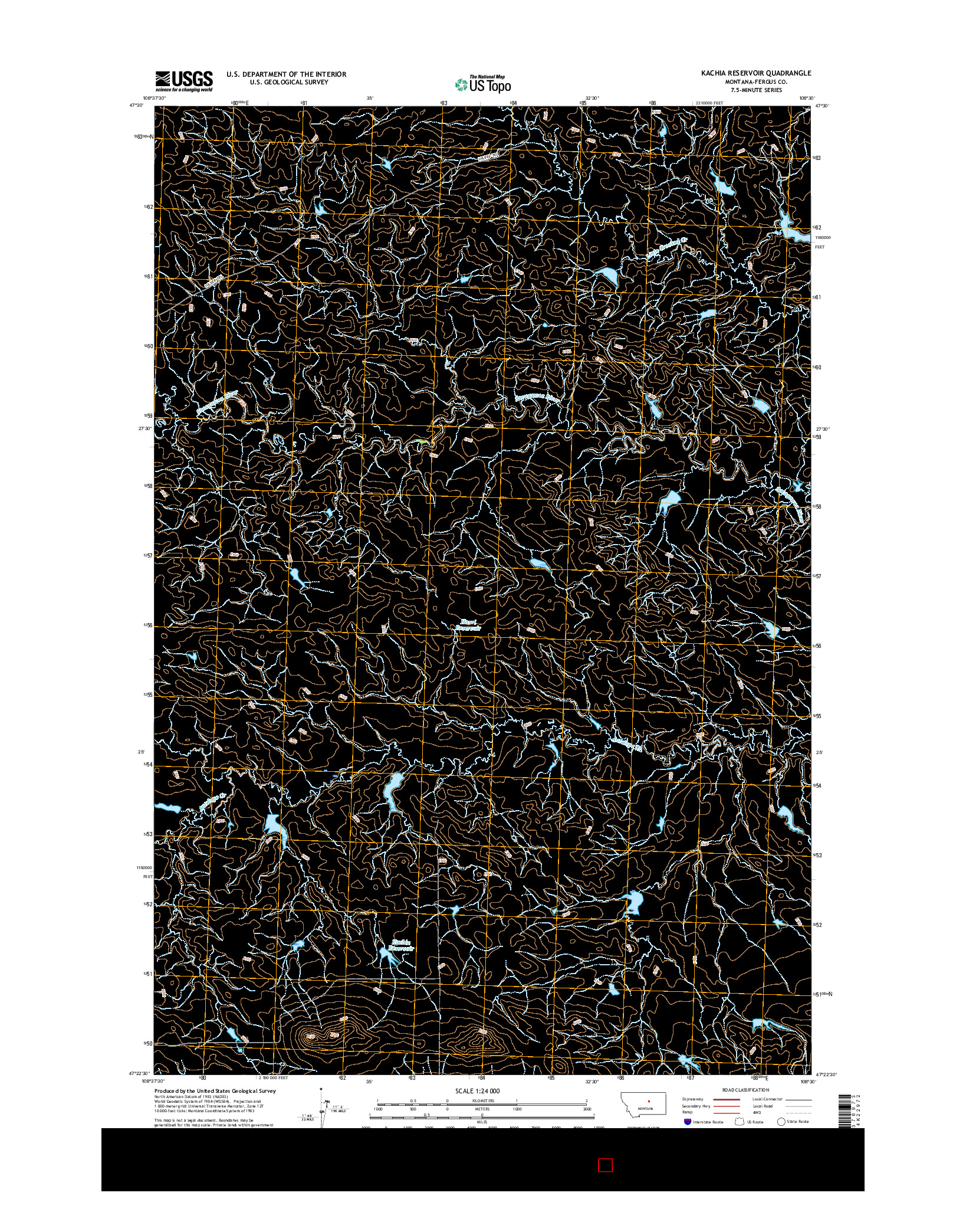 USGS US TOPO 7.5-MINUTE MAP FOR KACHIA RESERVOIR, MT 2017