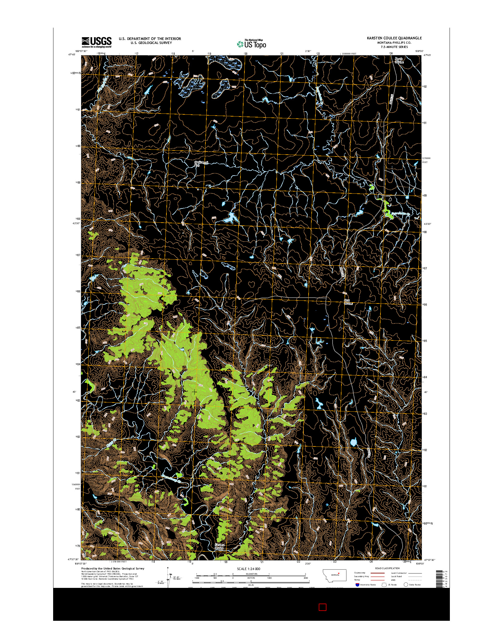 USGS US TOPO 7.5-MINUTE MAP FOR KARSTEN COULEE, MT 2017