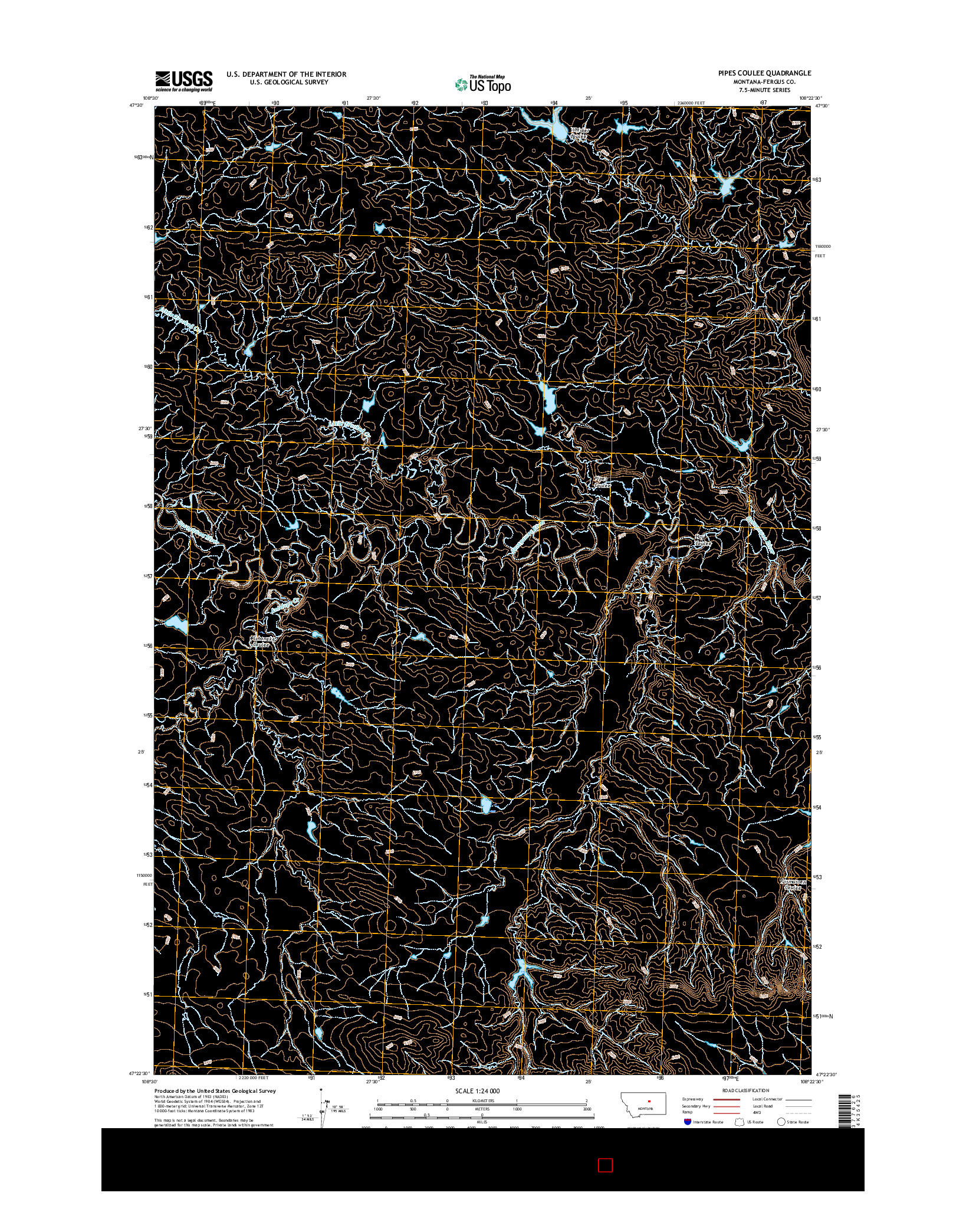 USGS US TOPO 7.5-MINUTE MAP FOR PIPES COULEE, MT 2017