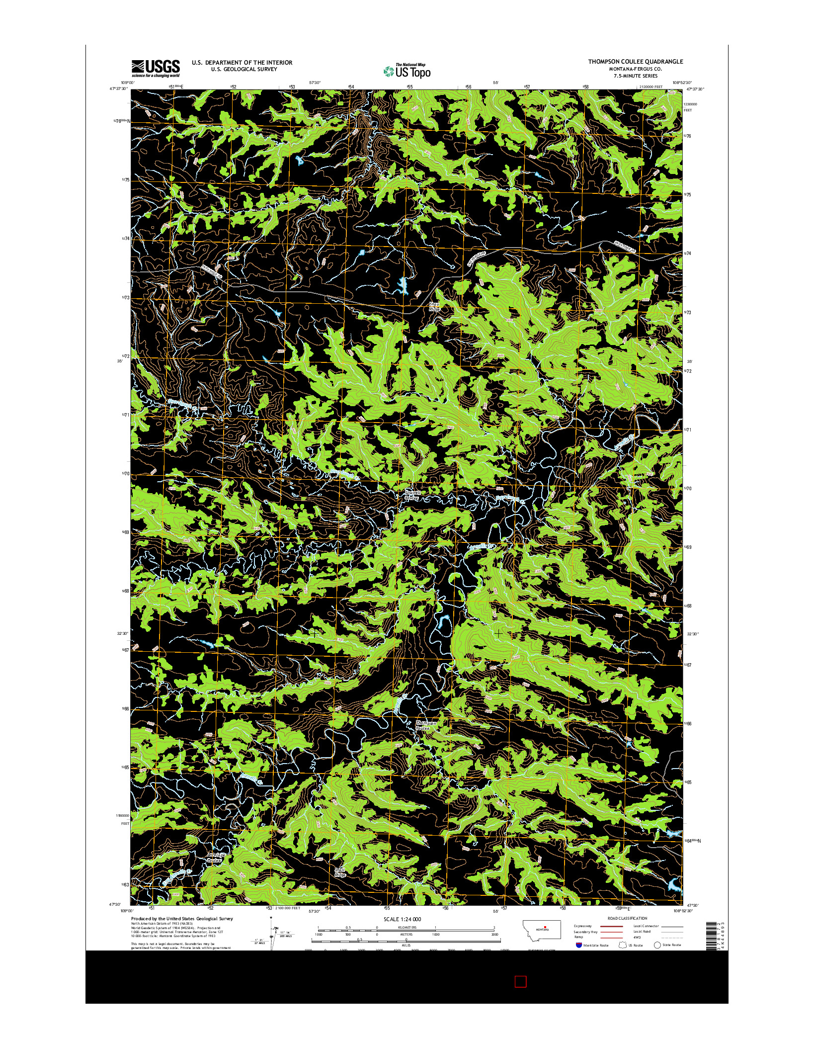 USGS US TOPO 7.5-MINUTE MAP FOR THOMPSON COULEE, MT 2017