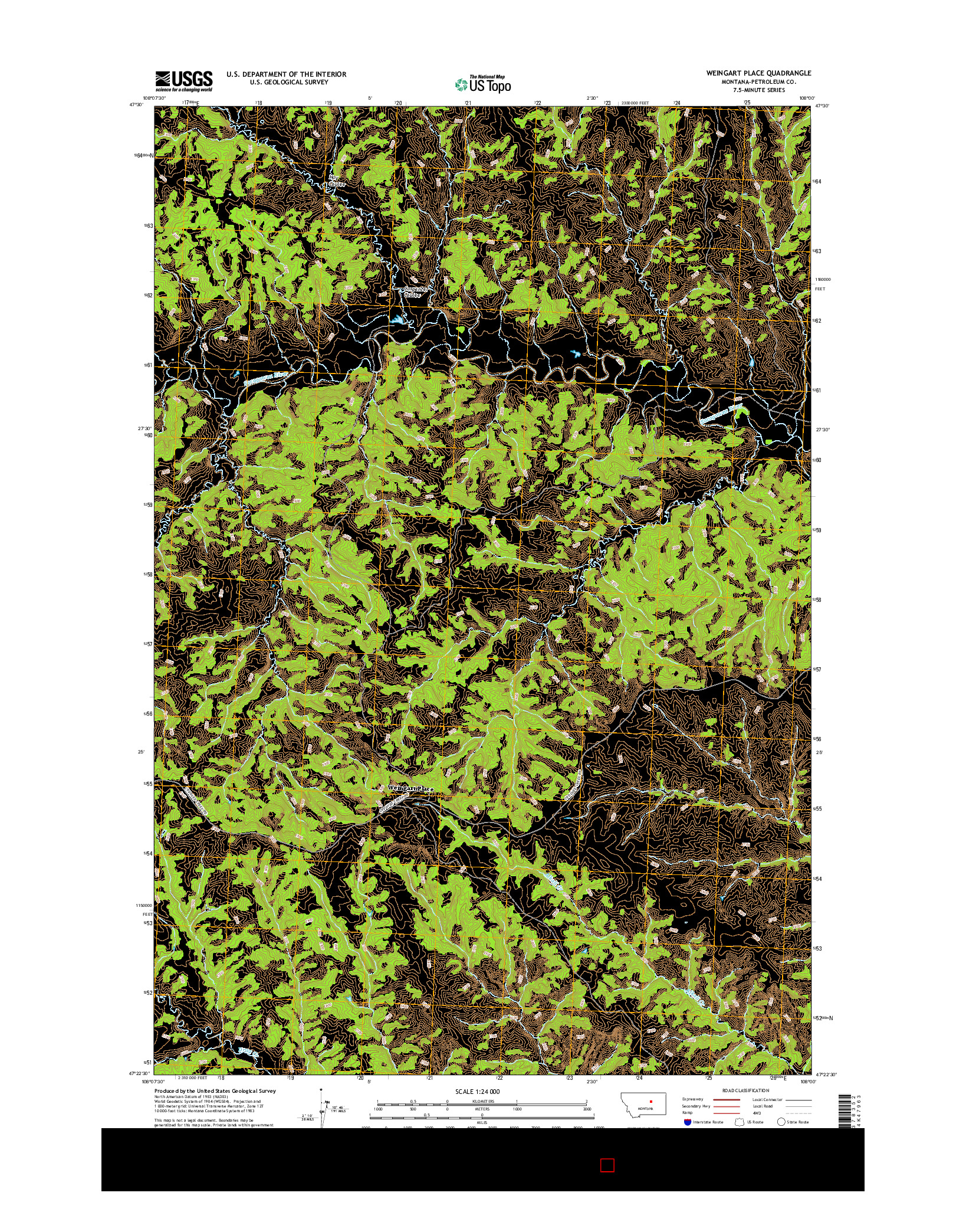 USGS US TOPO 7.5-MINUTE MAP FOR WEINGART PLACE, MT 2017