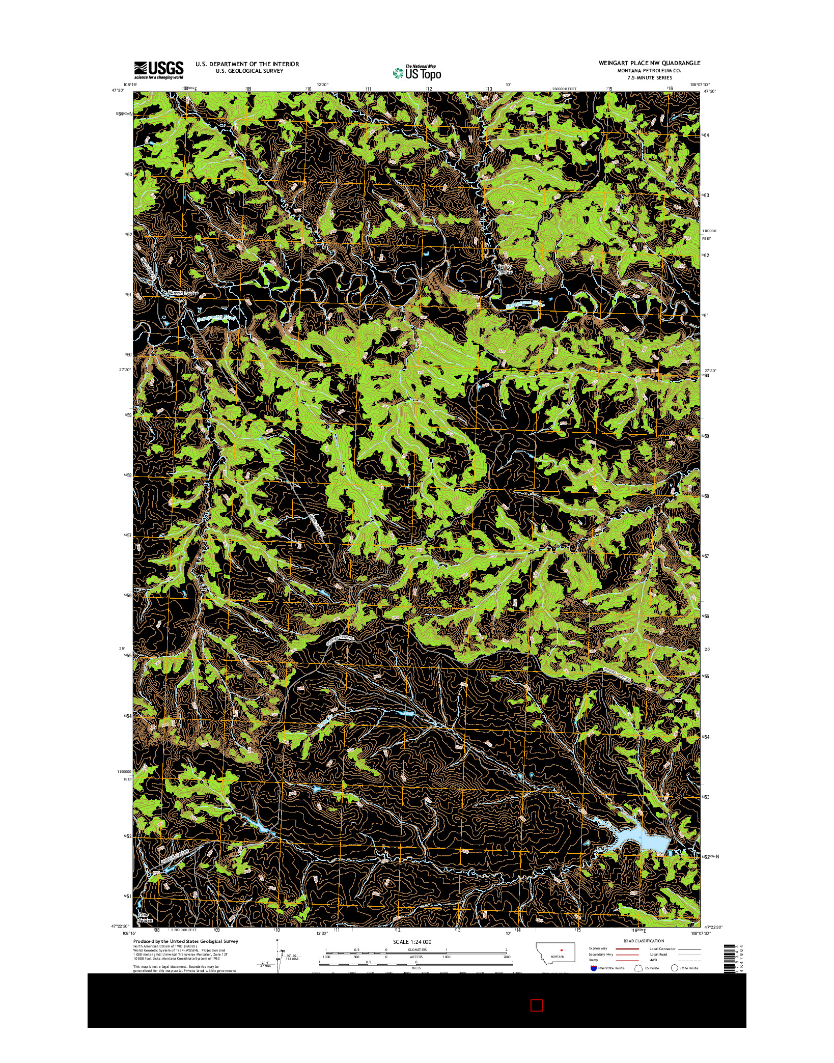 USGS US TOPO 7.5-MINUTE MAP FOR WEINGART PLACE NW, MT 2017
