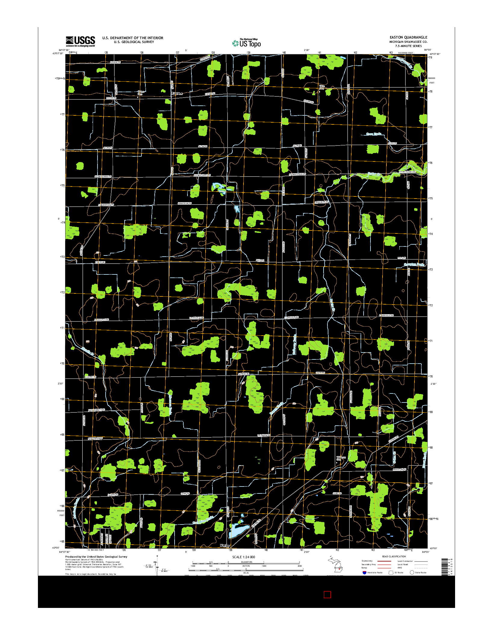 USGS US TOPO 7.5-MINUTE MAP FOR EASTON, MI 2017