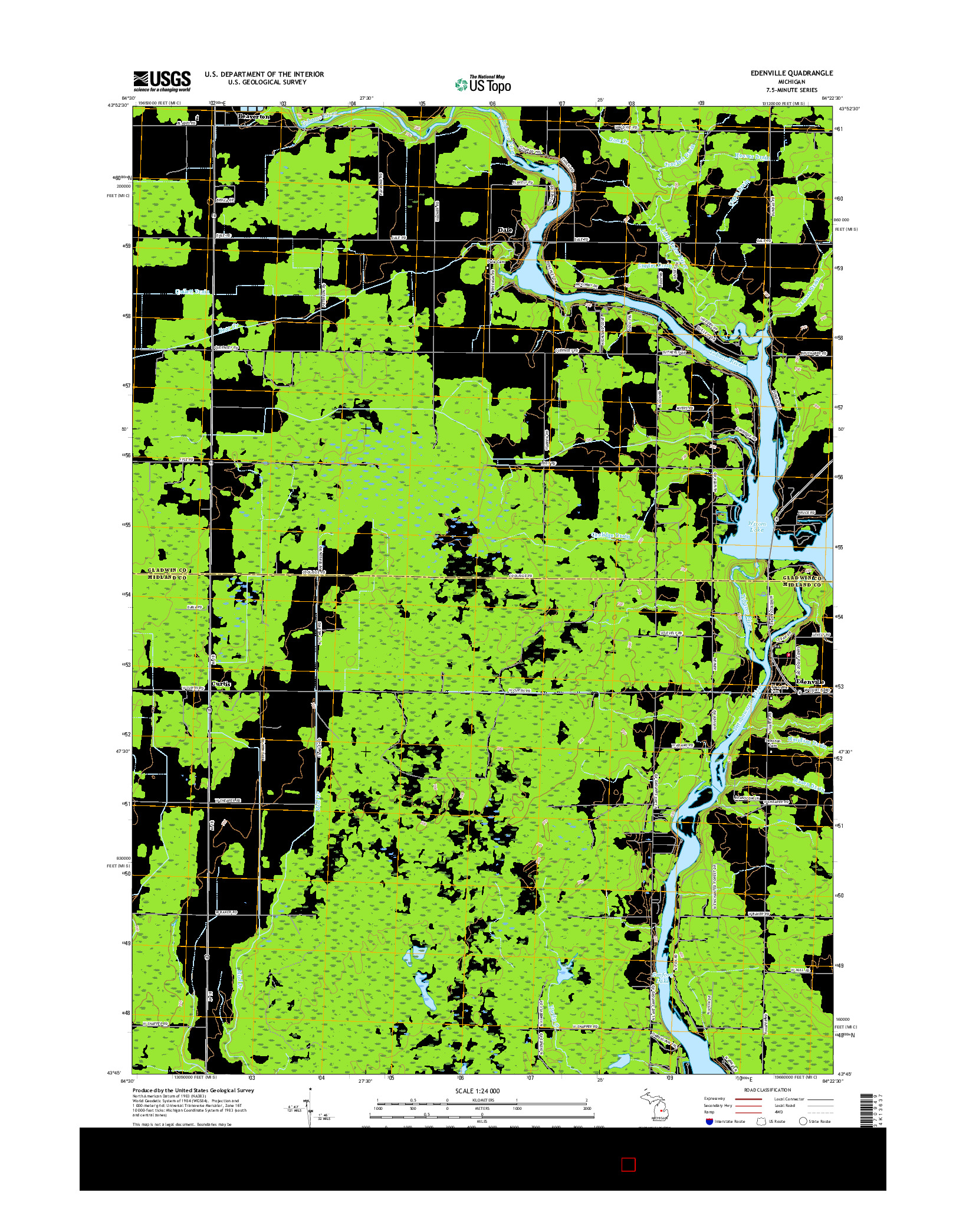 USGS US TOPO 7.5-MINUTE MAP FOR EDENVILLE, MI 2017