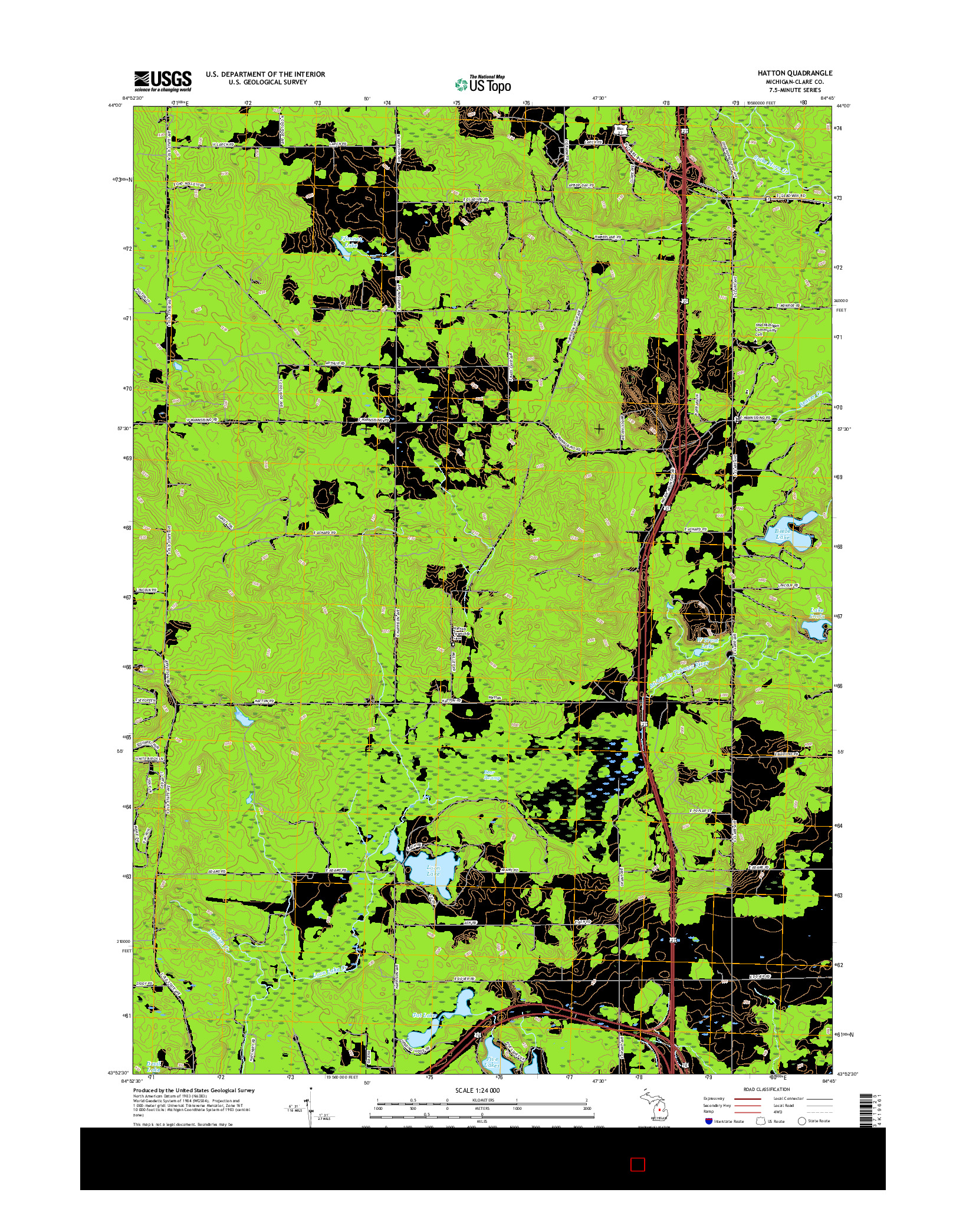USGS US TOPO 7.5-MINUTE MAP FOR HATTON, MI 2017