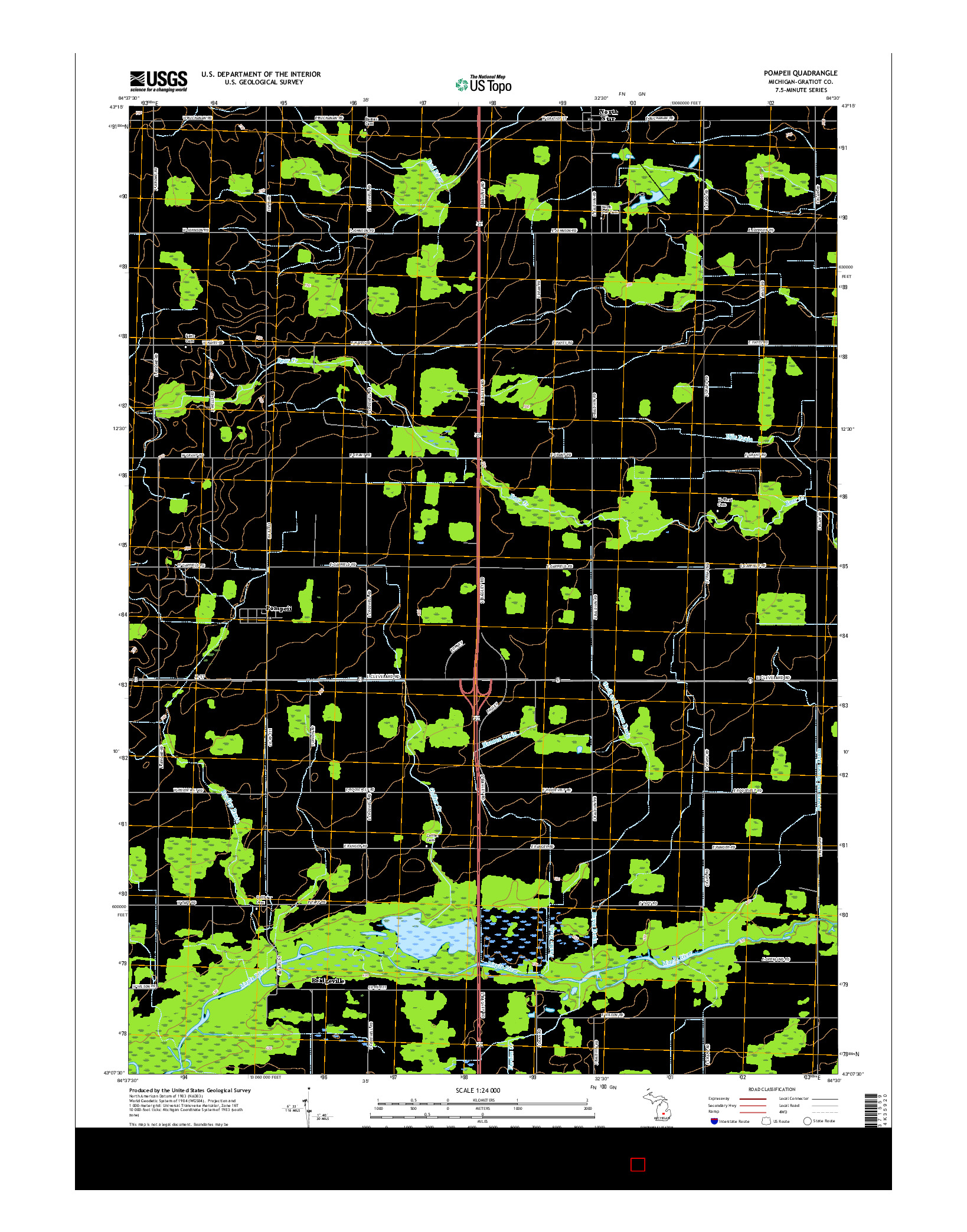 USGS US TOPO 7.5-MINUTE MAP FOR POMPEII, MI 2017