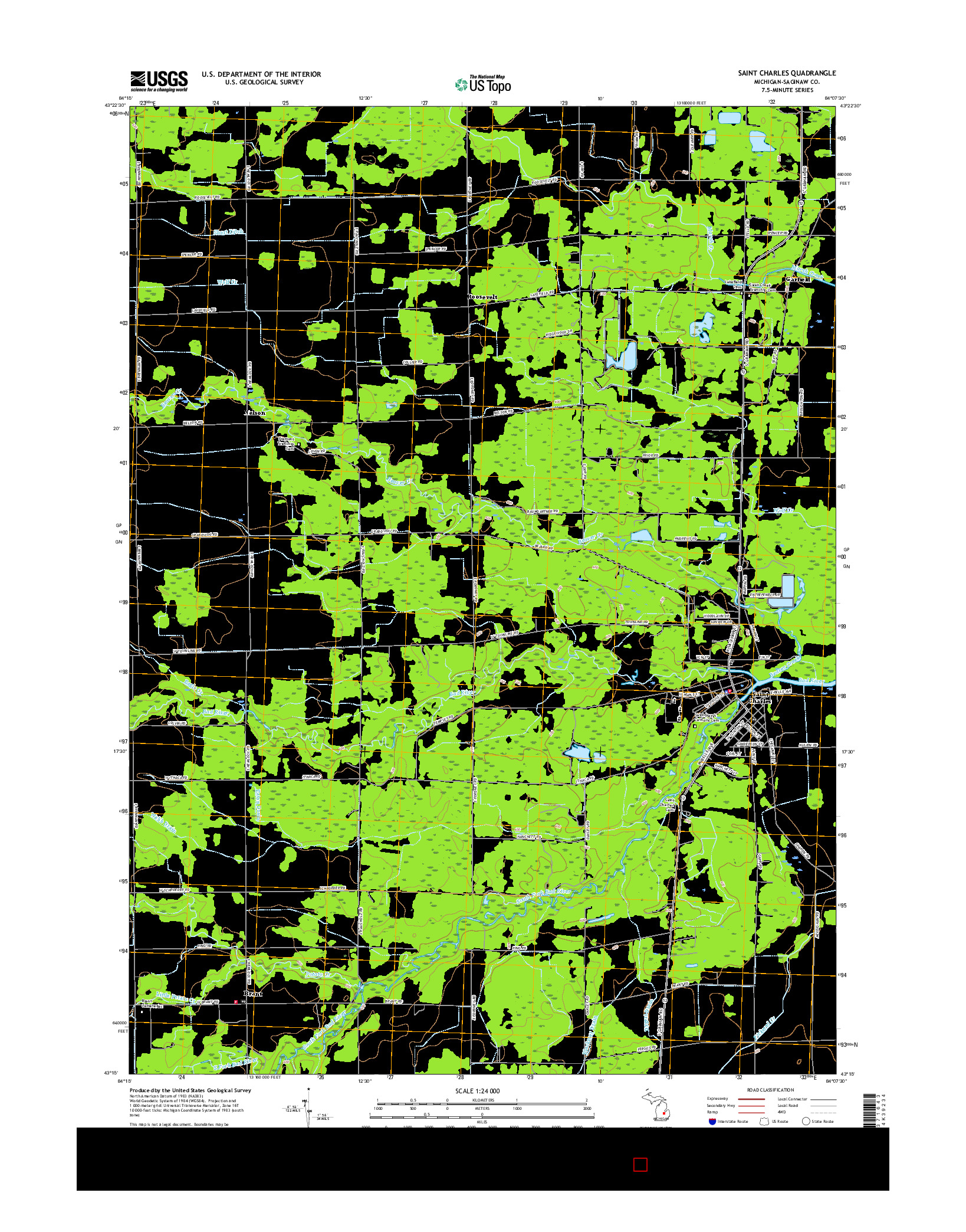 USGS US TOPO 7.5-MINUTE MAP FOR SAINT CHARLES, MI 2017