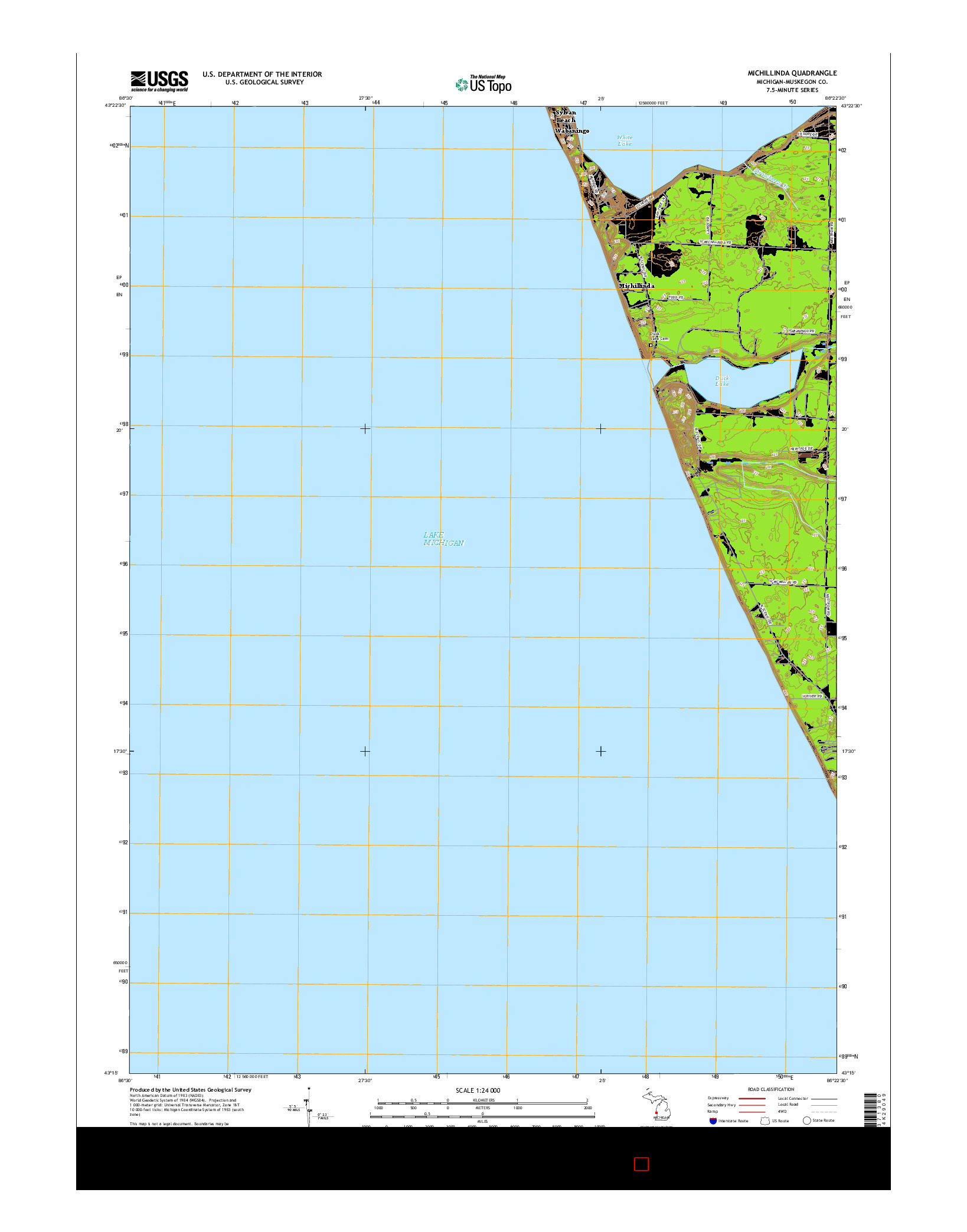 USGS US TOPO 7.5-MINUTE MAP FOR MICHILLINDA, MI 2017