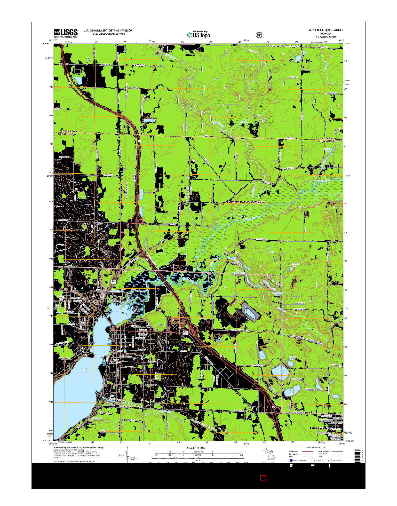 USGS US TOPO 7.5-MINUTE MAP FOR MONTAGUE, MI 2017