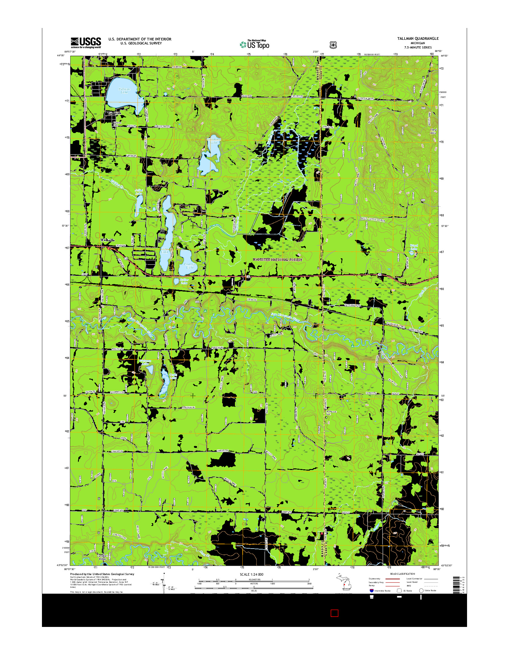 USGS US TOPO 7.5-MINUTE MAP FOR TALLMAN, MI 2017
