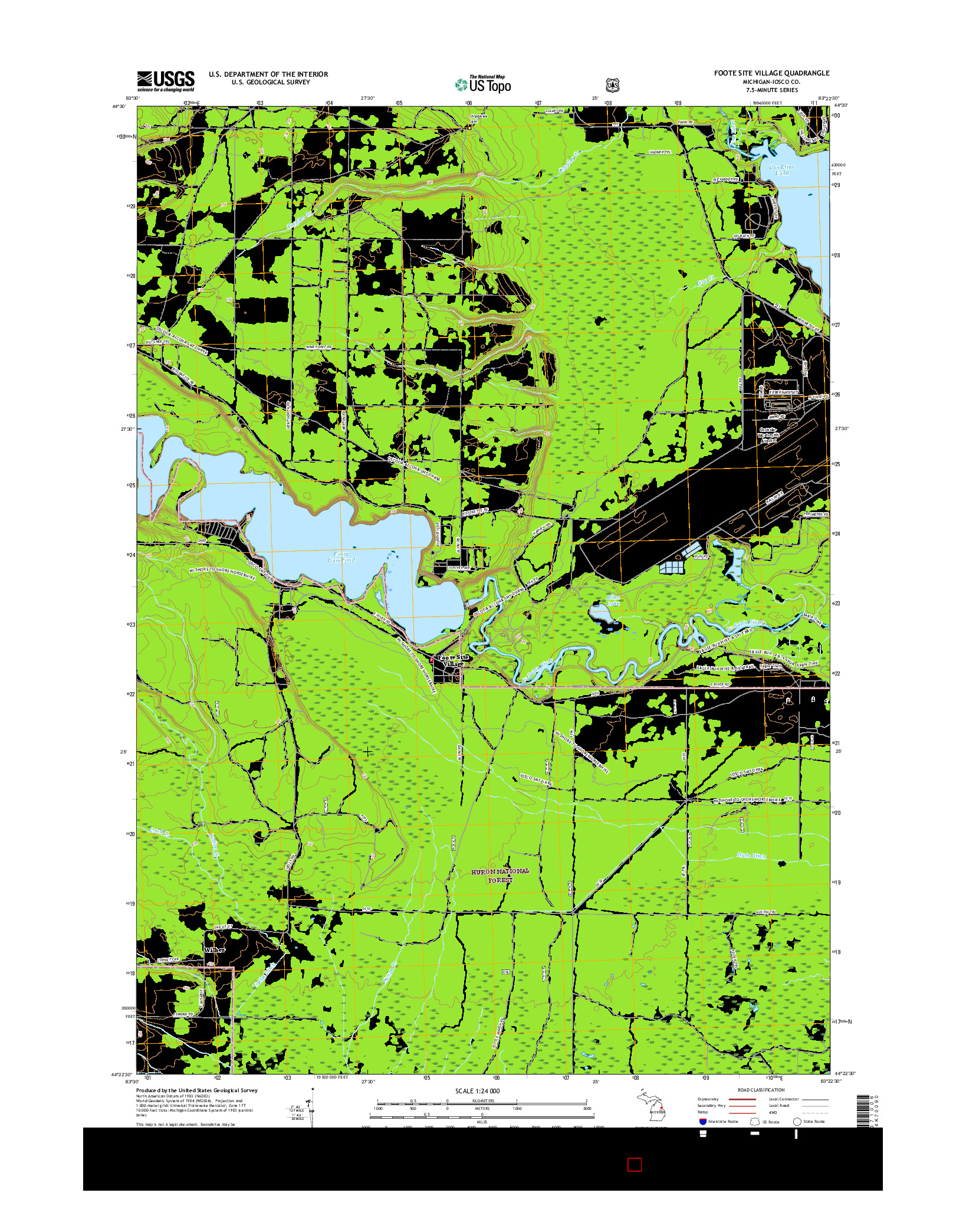 USGS US TOPO 7.5-MINUTE MAP FOR FOOTE SITE VILLAGE, MI 2017