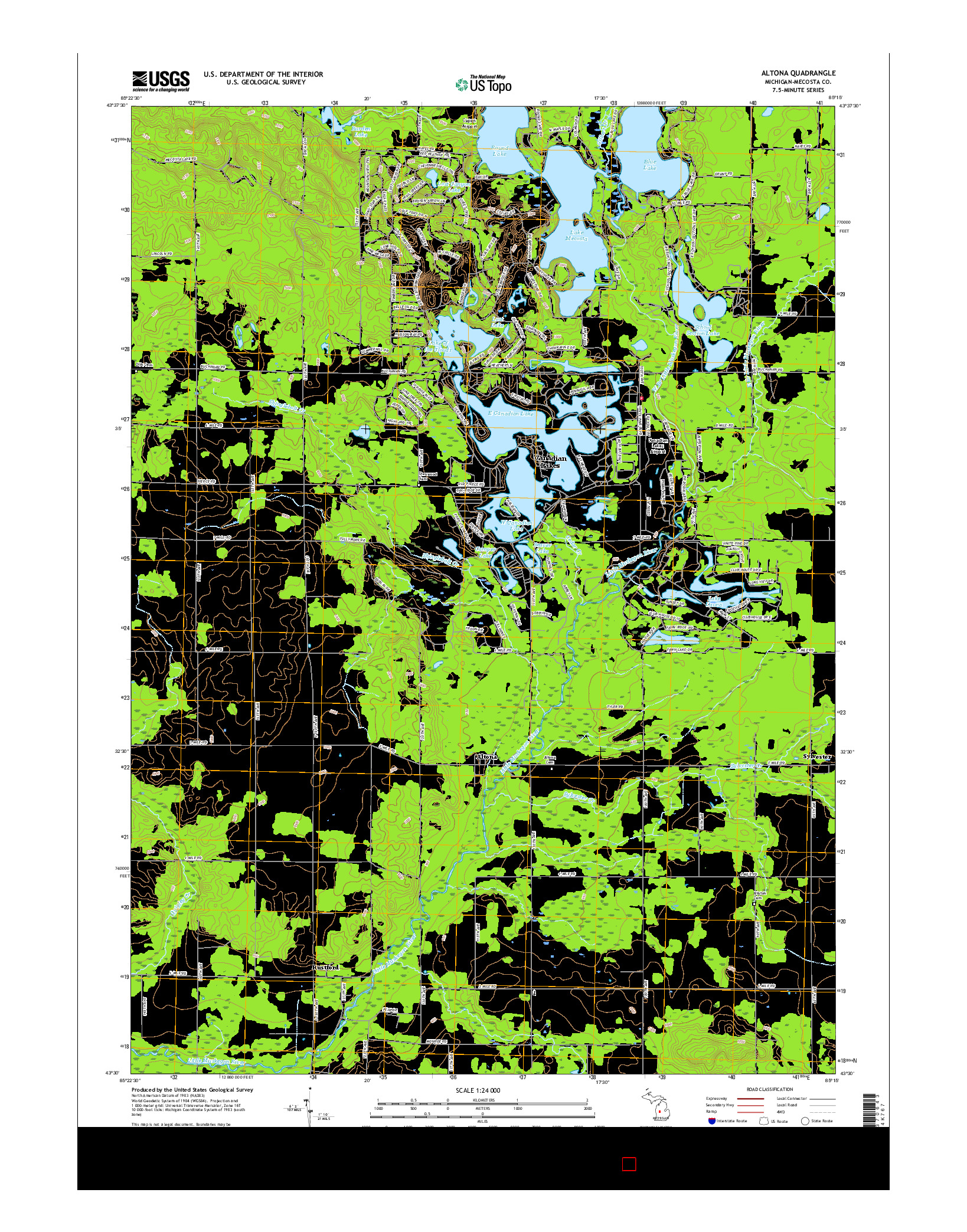 USGS US TOPO 7.5-MINUTE MAP FOR ALTONA, MI 2017