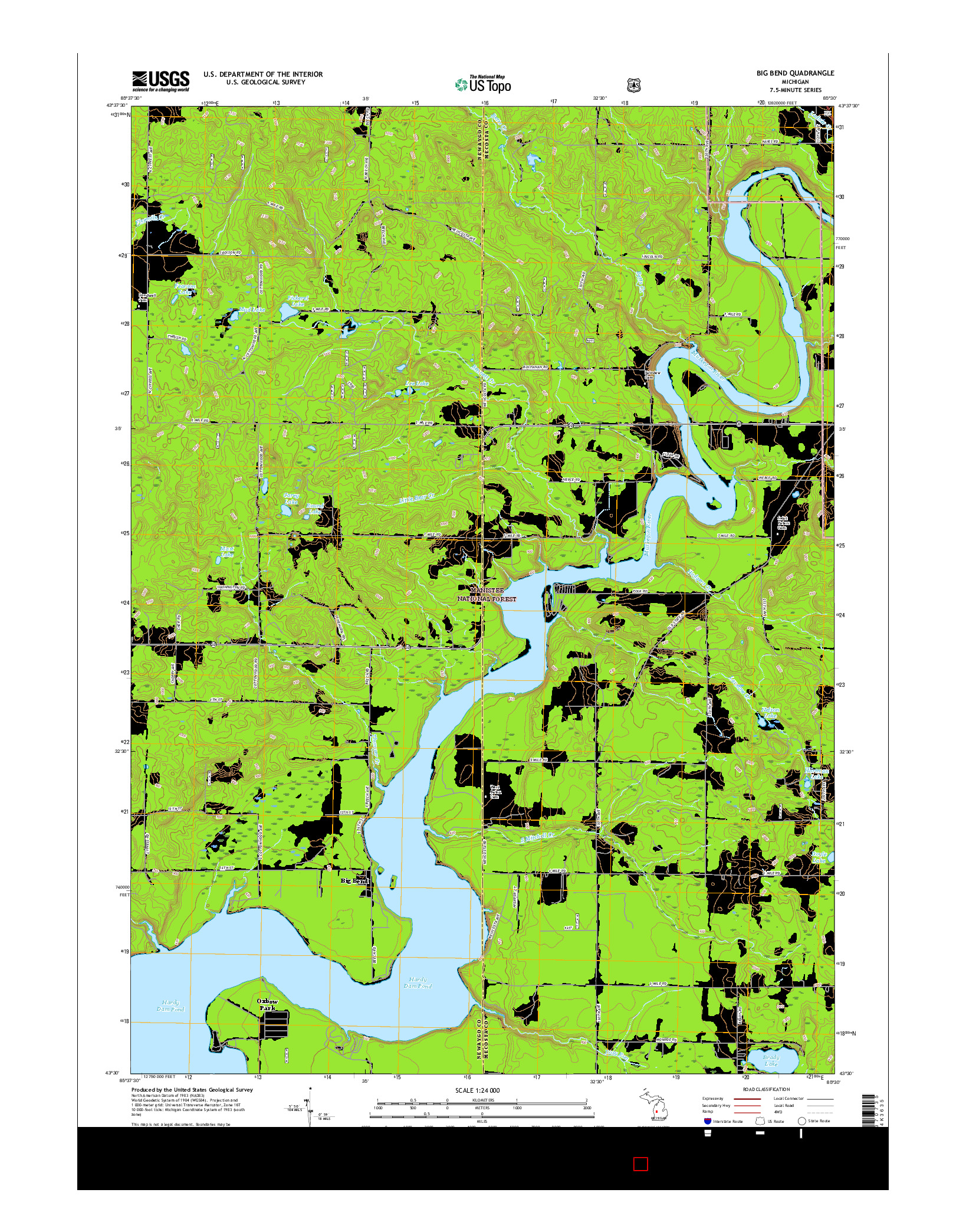 USGS US TOPO 7.5-MINUTE MAP FOR BIG BEND, MI 2017