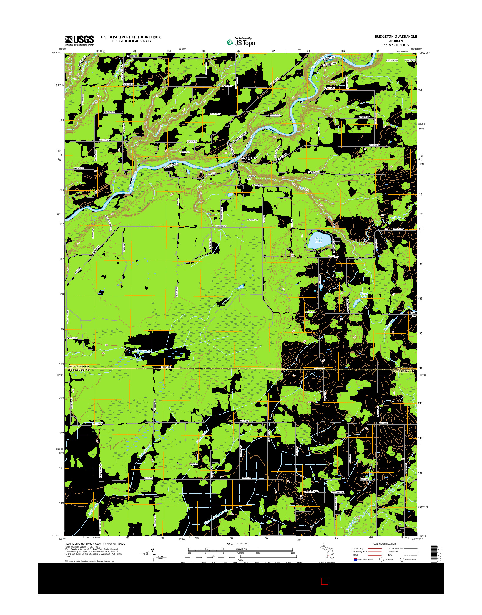 USGS US TOPO 7.5-MINUTE MAP FOR BRIDGETON, MI 2017