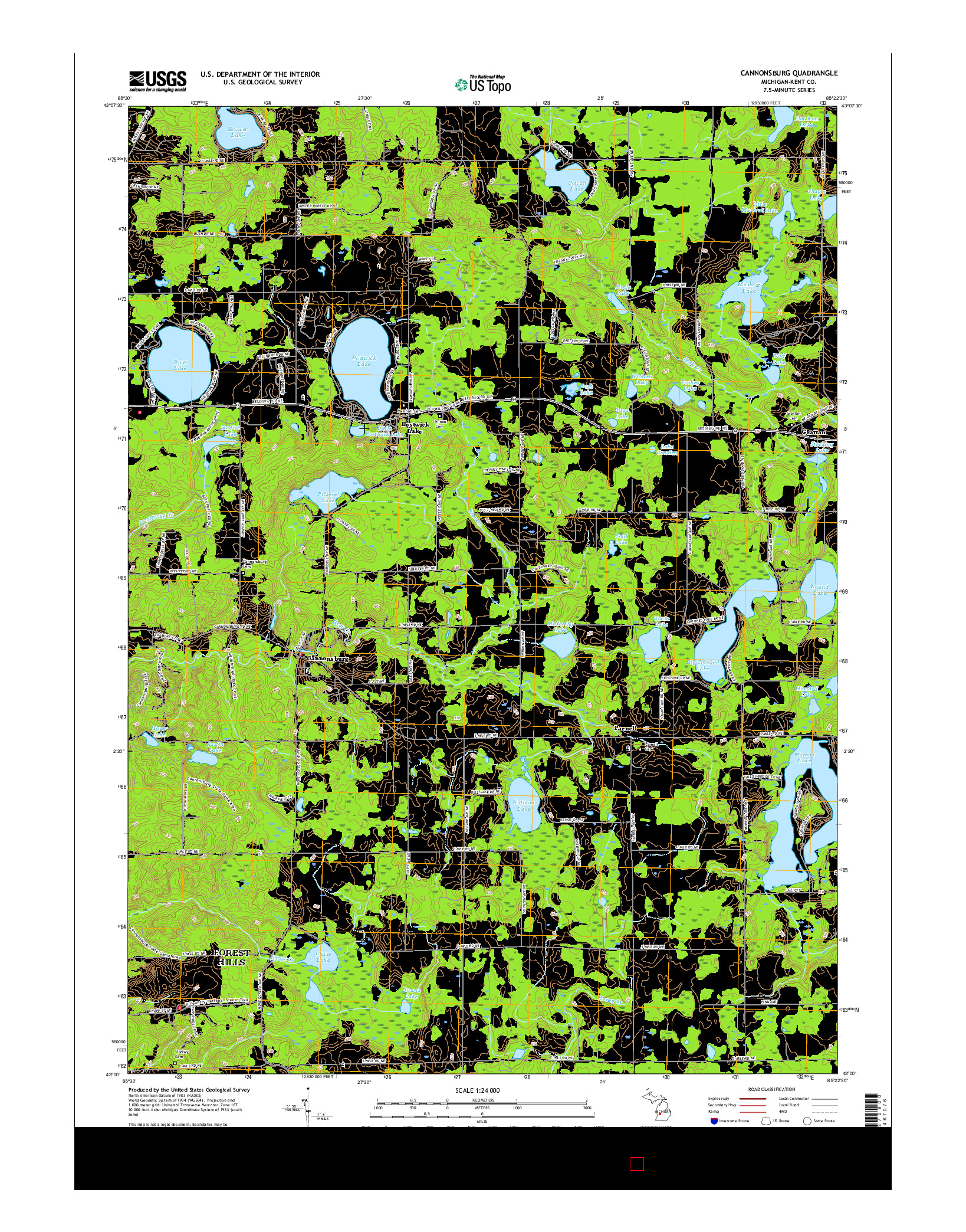 USGS US TOPO 7.5-MINUTE MAP FOR CANNONSBURG, MI 2017