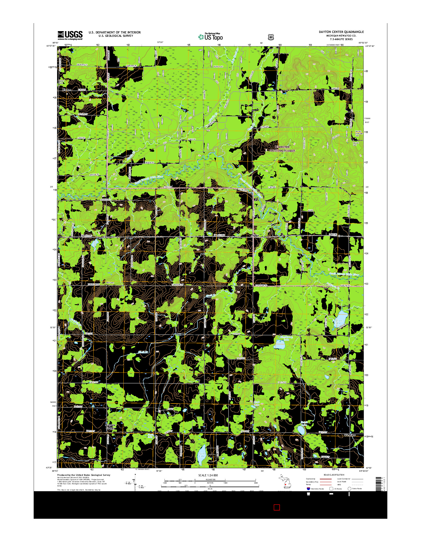 USGS US TOPO 7.5-MINUTE MAP FOR DAYTON CENTER, MI 2017