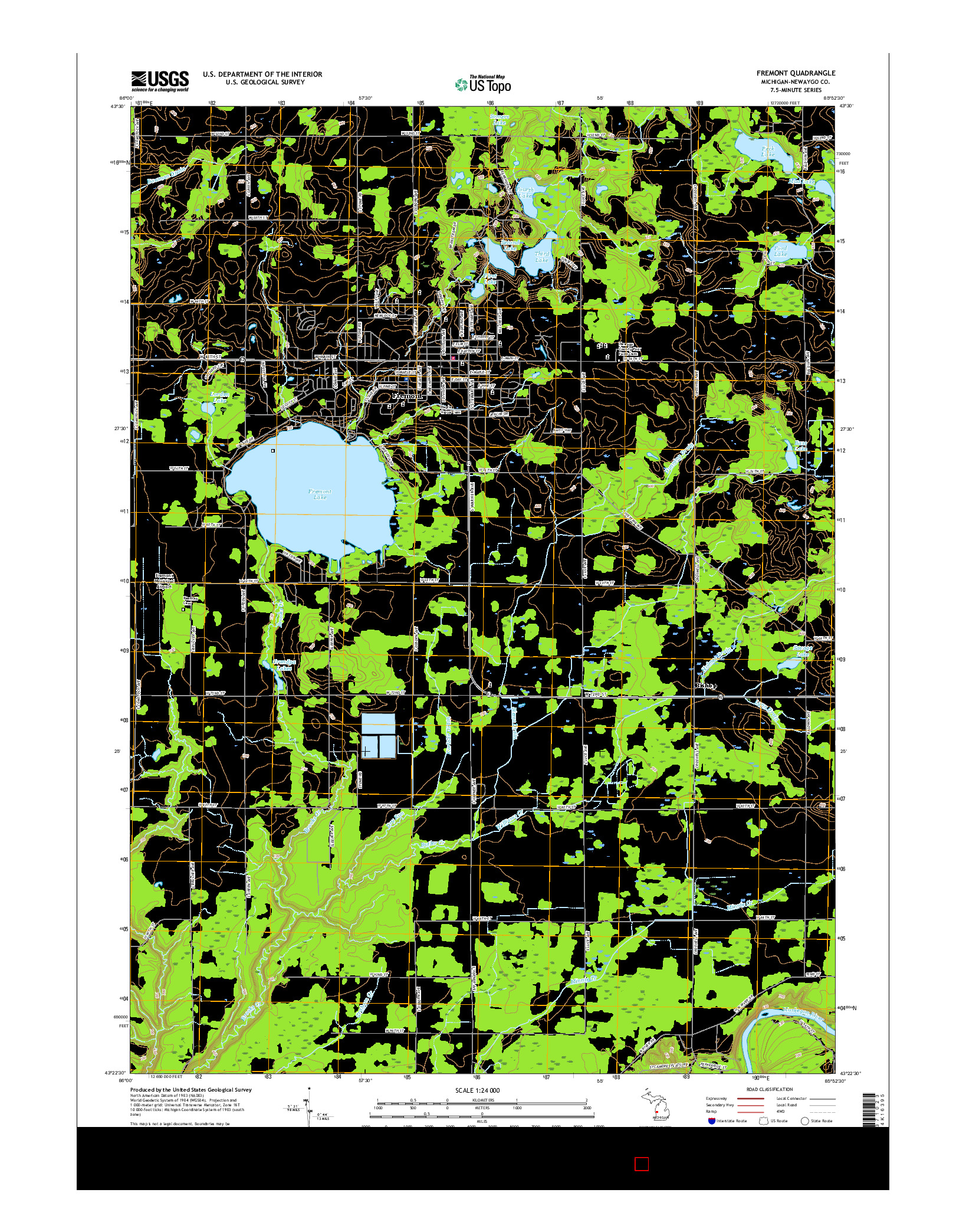 USGS US TOPO 7.5-MINUTE MAP FOR FREMONT, MI 2017