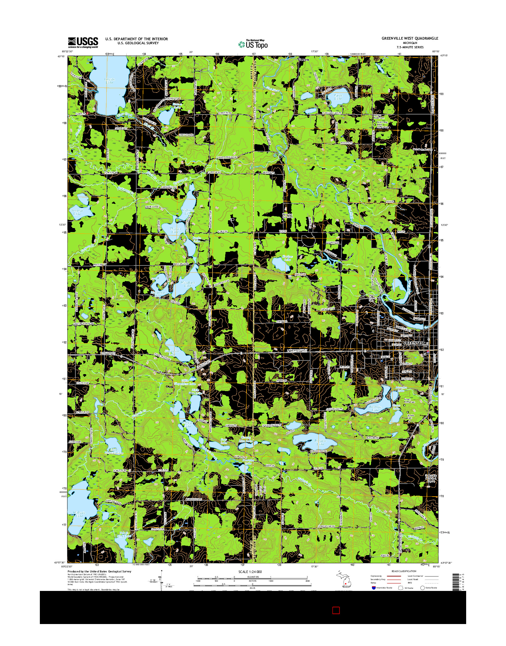 USGS US TOPO 7.5-MINUTE MAP FOR GREENVILLE WEST, MI 2017