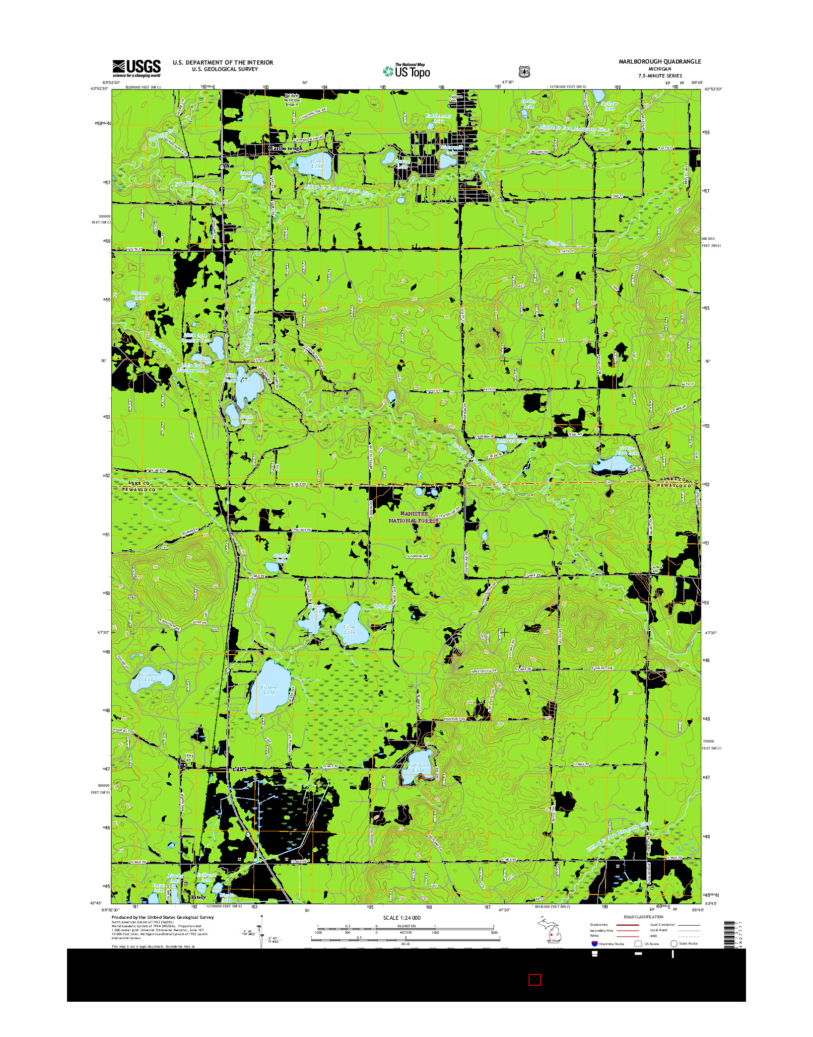 USGS US TOPO 7.5-MINUTE MAP FOR MARLBOROUGH, MI 2017