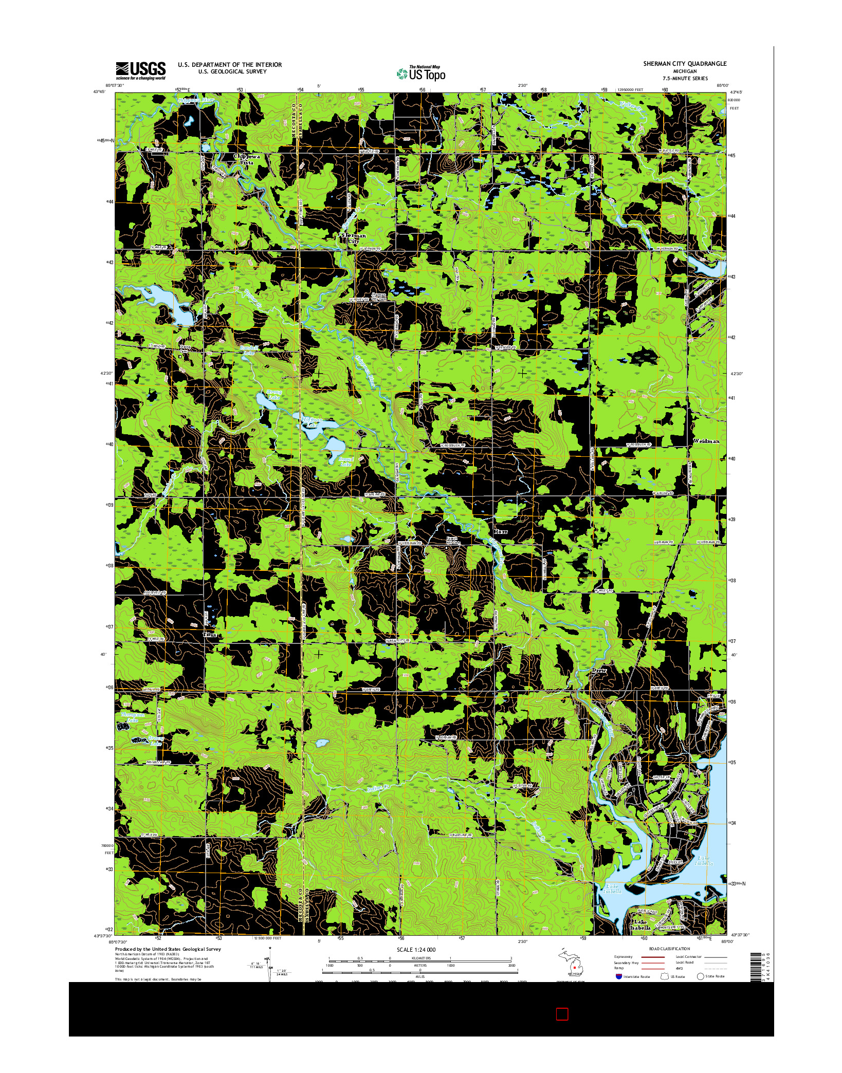 USGS US TOPO 7.5-MINUTE MAP FOR SHERMAN CITY, MI 2017