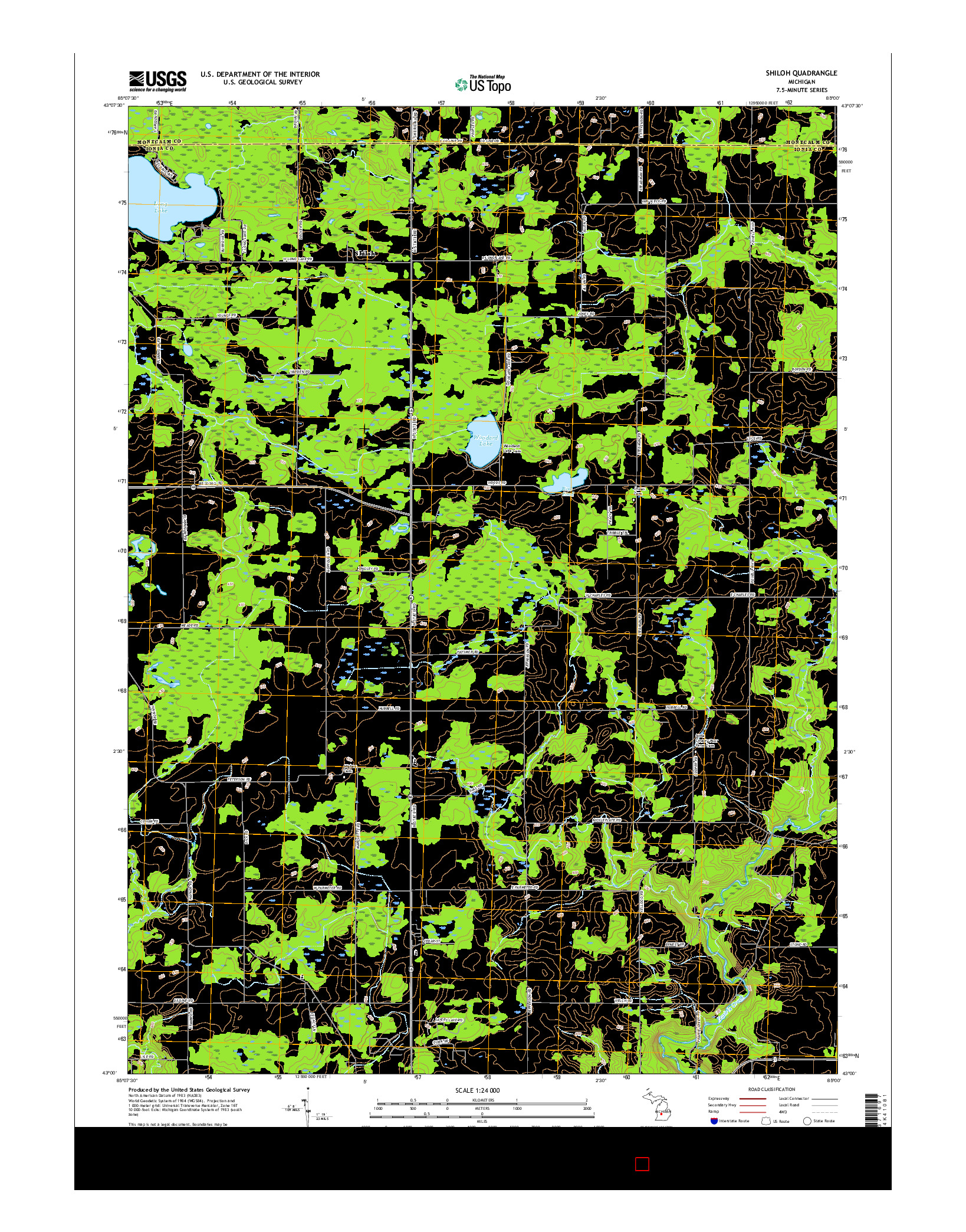 USGS US TOPO 7.5-MINUTE MAP FOR SHILOH, MI 2017