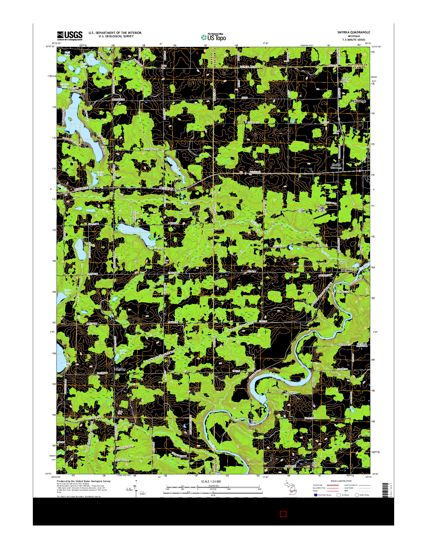 USGS US TOPO 7.5-MINUTE MAP FOR SMYRNA, MI 2017