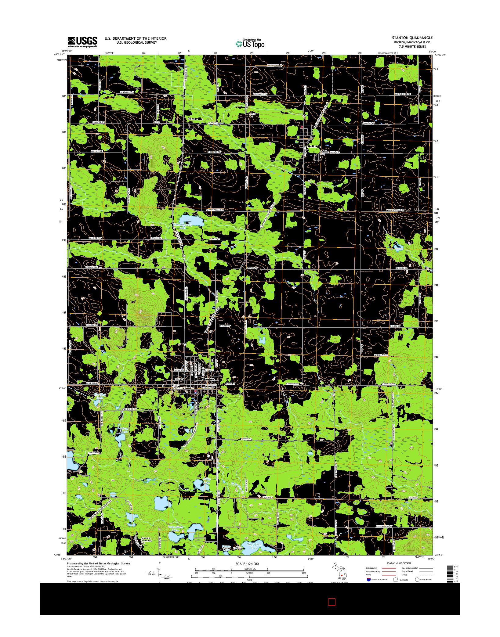 USGS US TOPO 7.5-MINUTE MAP FOR STANTON, MI 2017