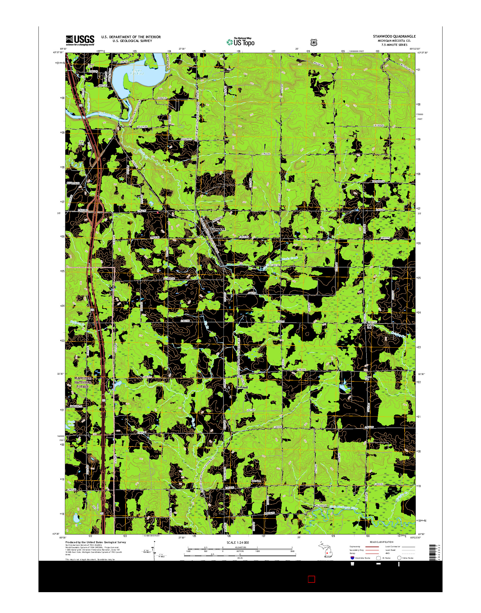 USGS US TOPO 7.5-MINUTE MAP FOR STANWOOD, MI 2017