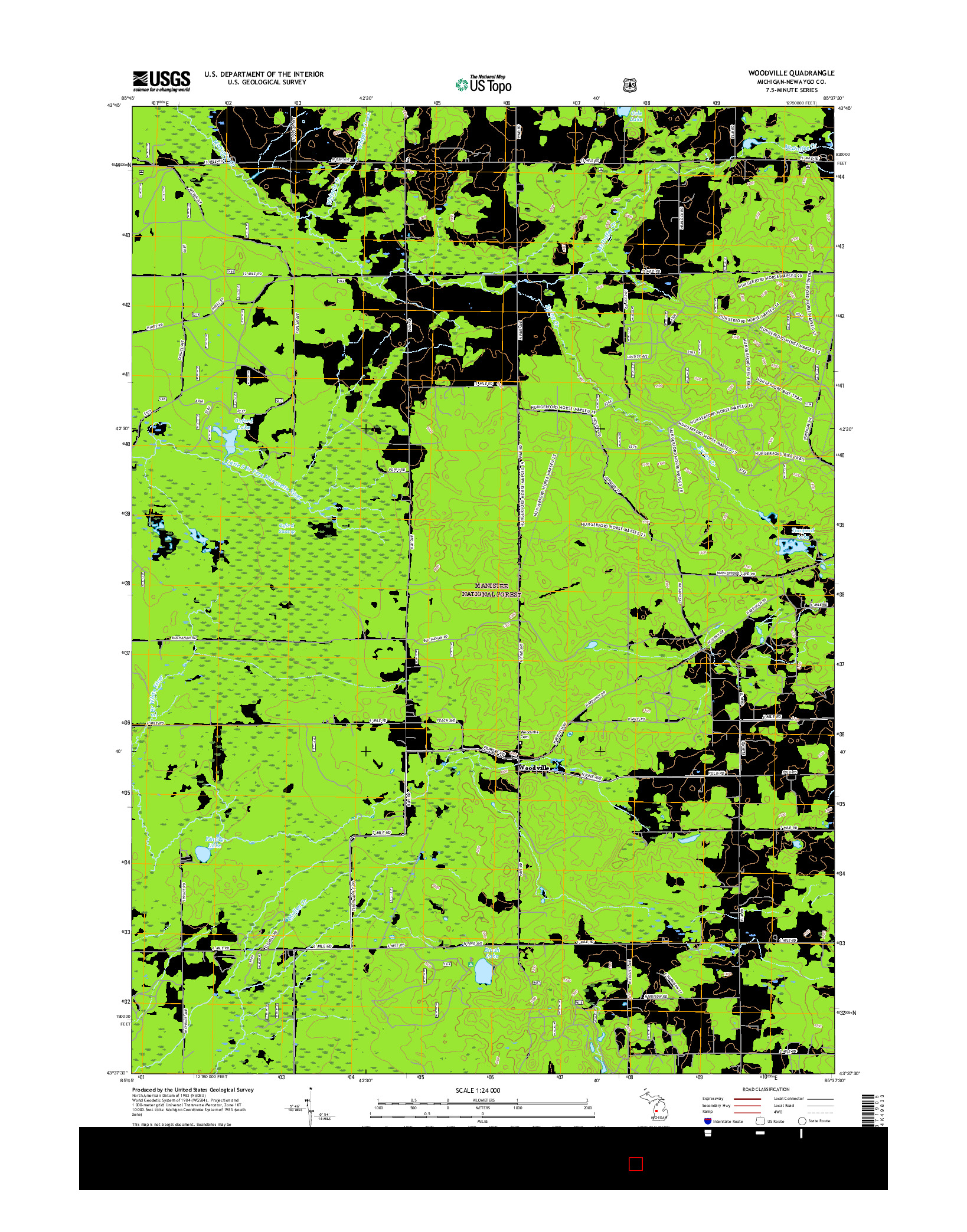 USGS US TOPO 7.5-MINUTE MAP FOR WOODVILLE, MI 2017