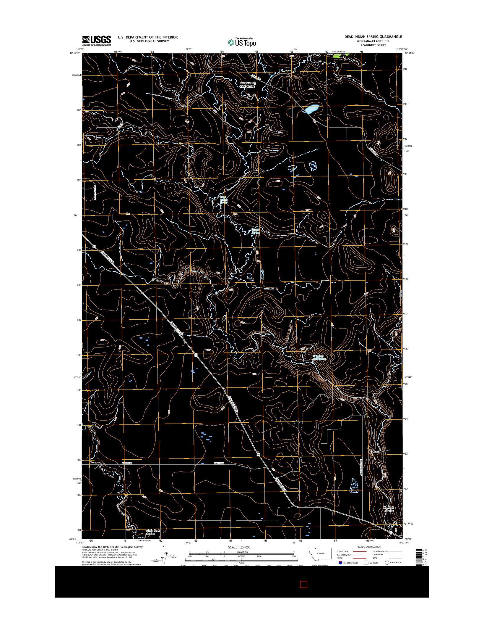 USGS US TOPO 7.5-MINUTE MAP FOR DEAD INDIAN SPRING, MT 2017