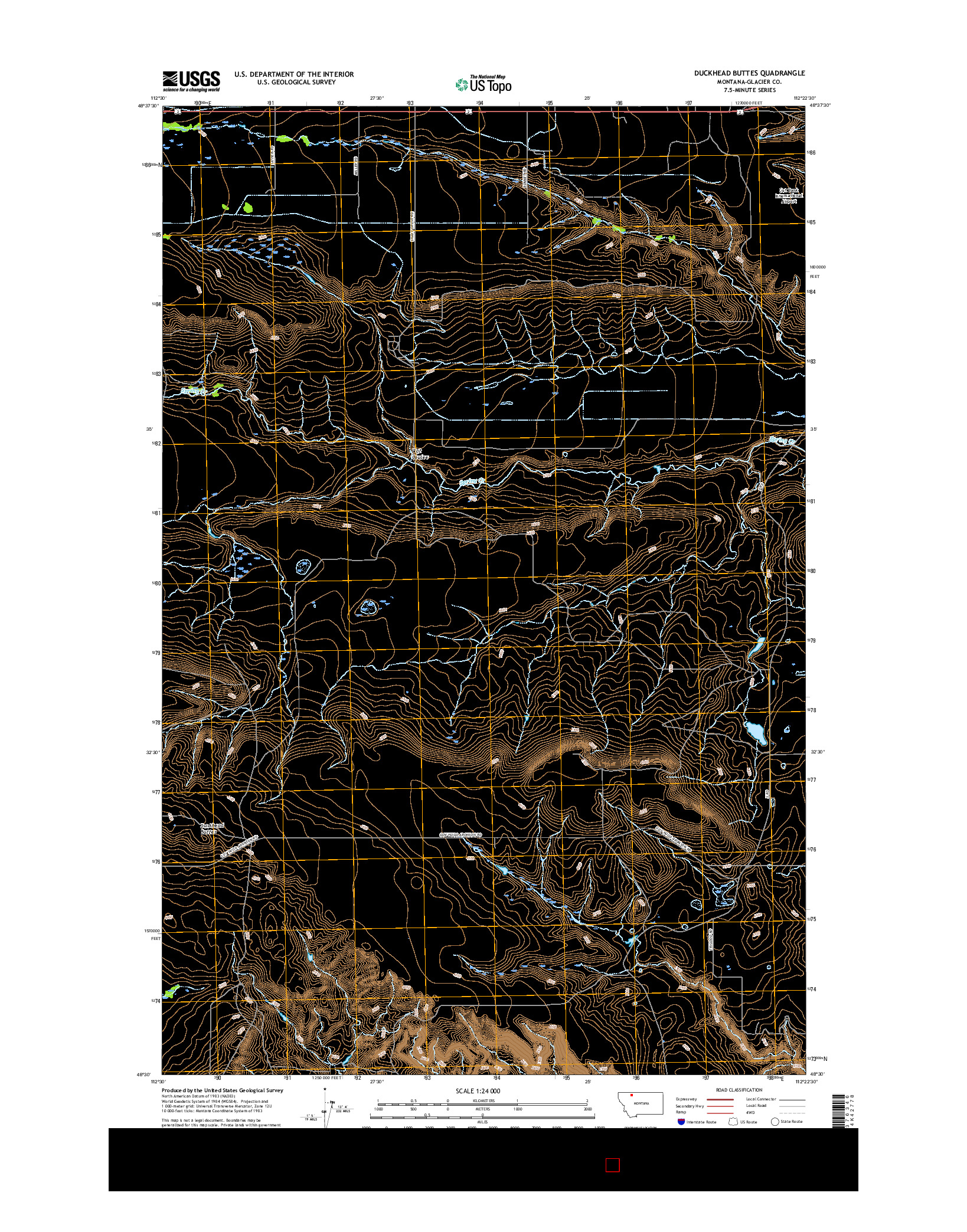 USGS US TOPO 7.5-MINUTE MAP FOR DUCKHEAD BUTTES, MT 2017