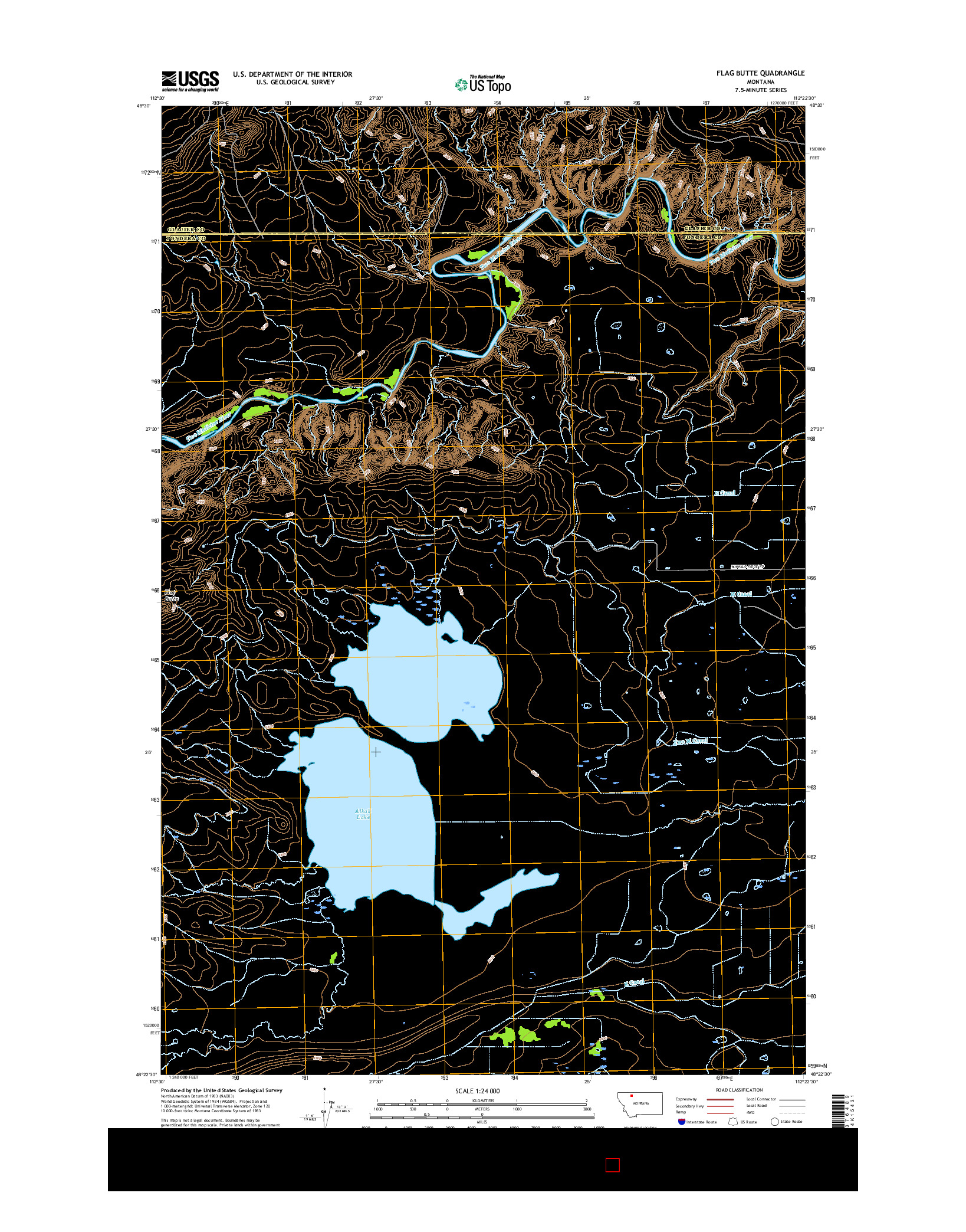 USGS US TOPO 7.5-MINUTE MAP FOR FLAG BUTTE, MT 2017