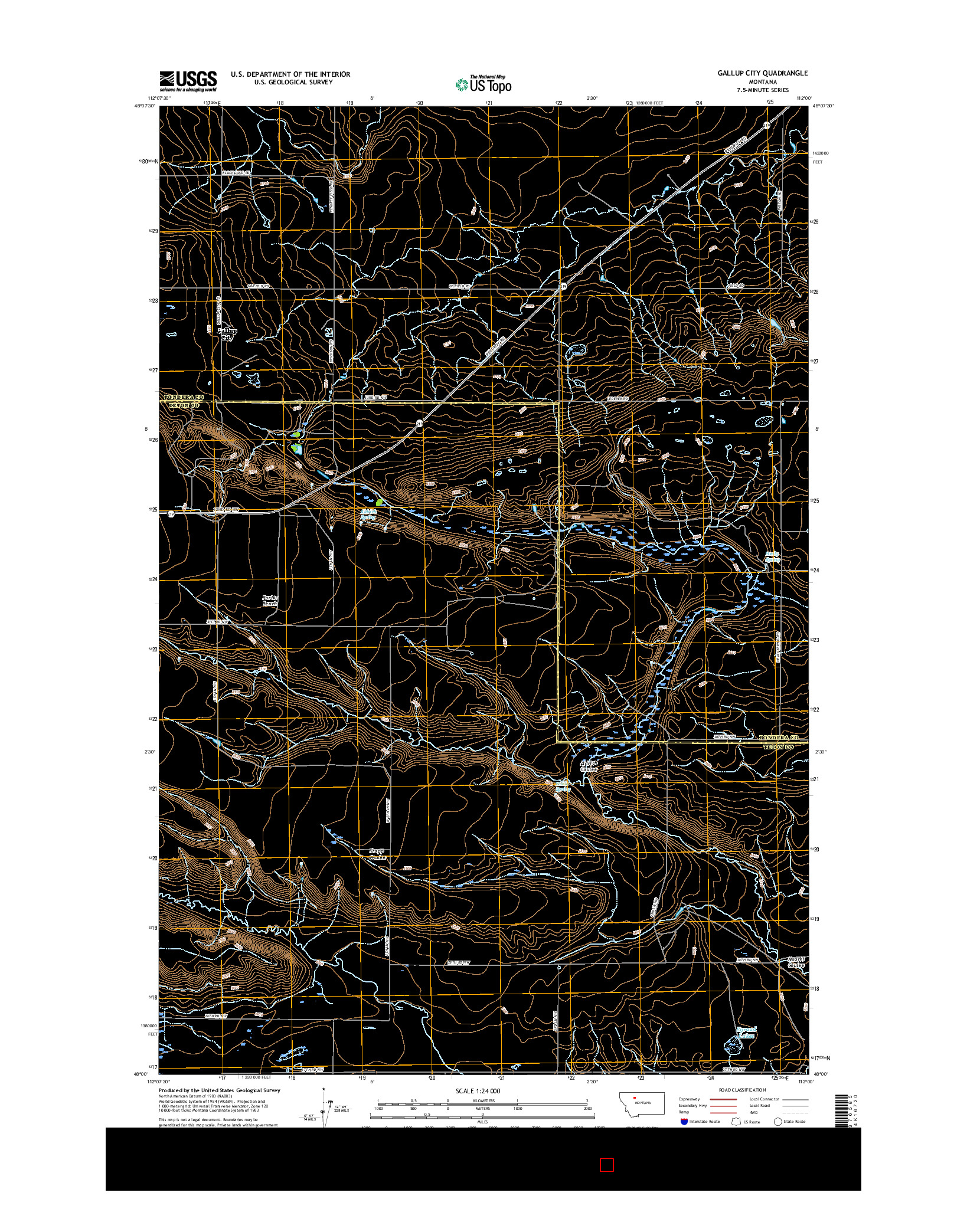 USGS US TOPO 7.5-MINUTE MAP FOR GALLUP CITY, MT 2017