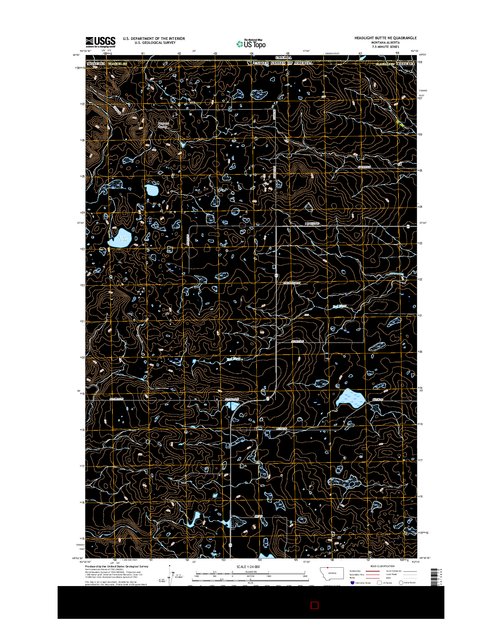 USGS US TOPO 7.5-MINUTE MAP FOR HEADLIGHT BUTTE NE, MT-AB 2017