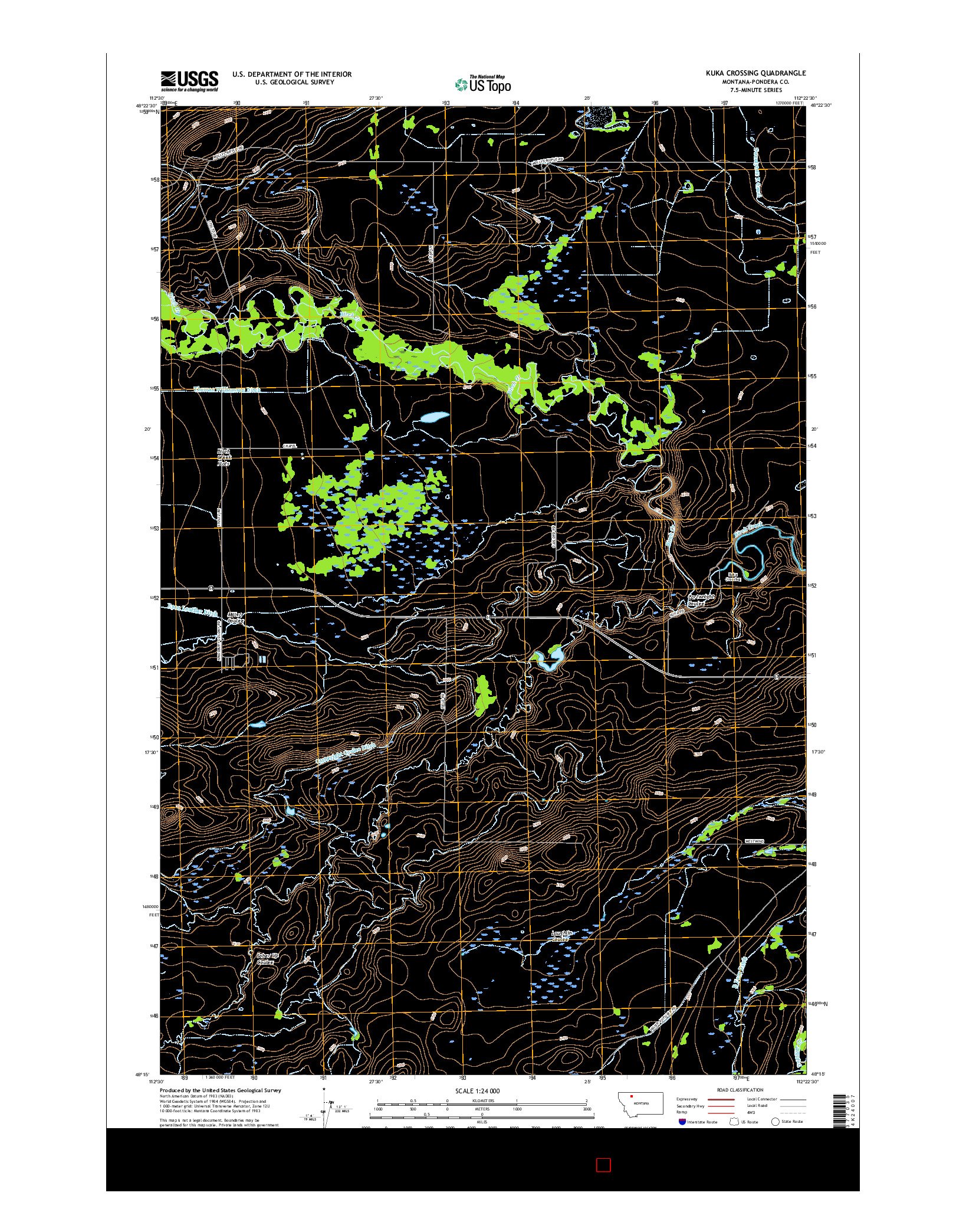 USGS US TOPO 7.5-MINUTE MAP FOR KUKA CROSSING, MT 2017