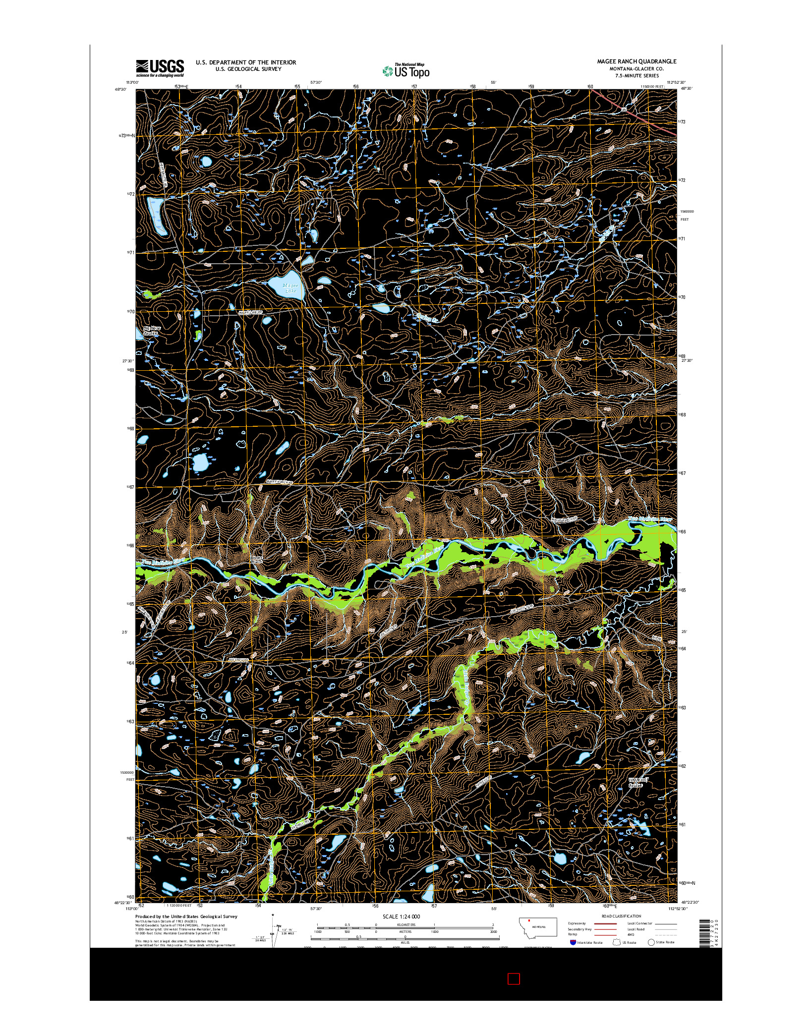 USGS US TOPO 7.5-MINUTE MAP FOR MAGEE RANCH, MT 2017