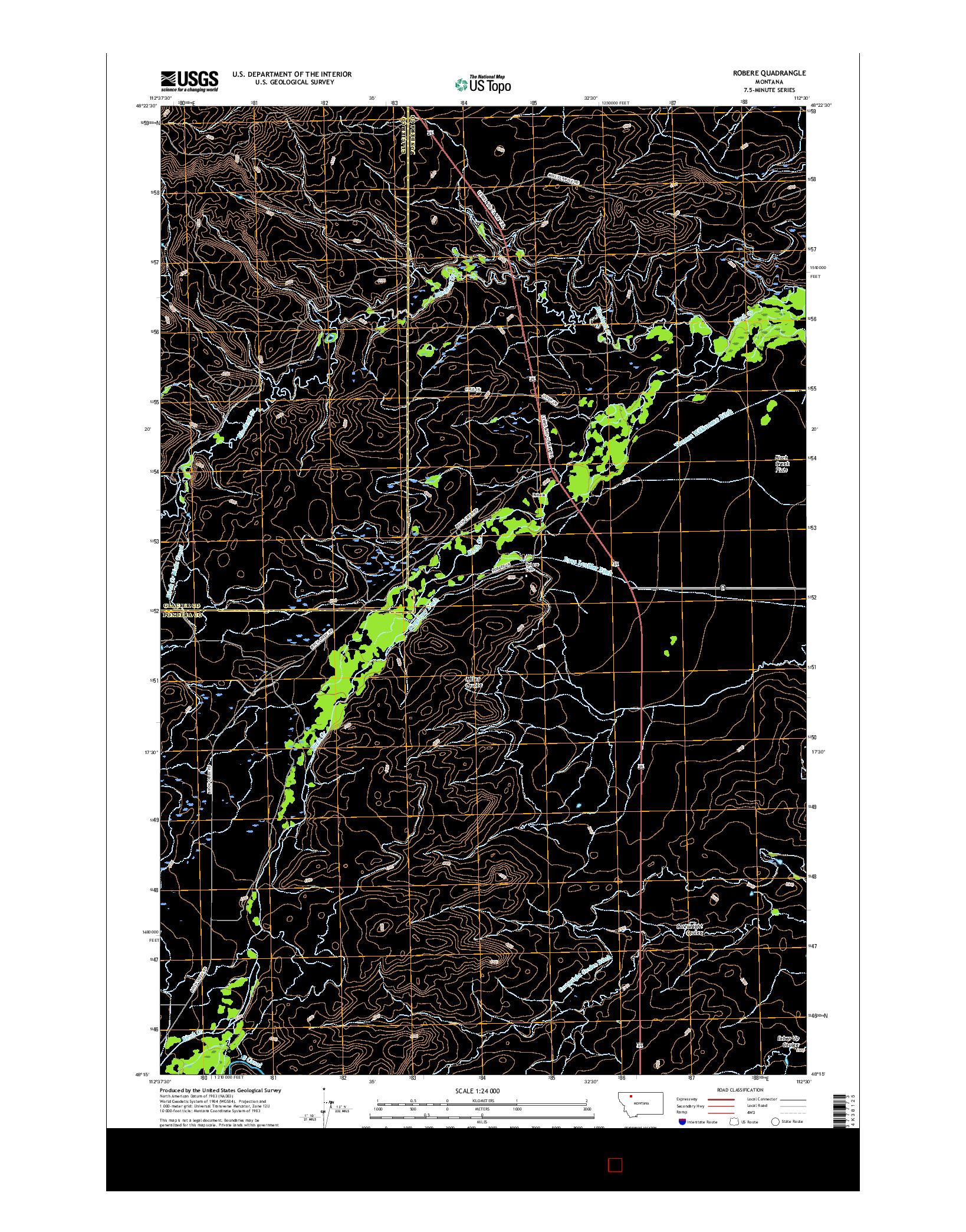 USGS US TOPO 7.5-MINUTE MAP FOR ROBERE, MT 2017