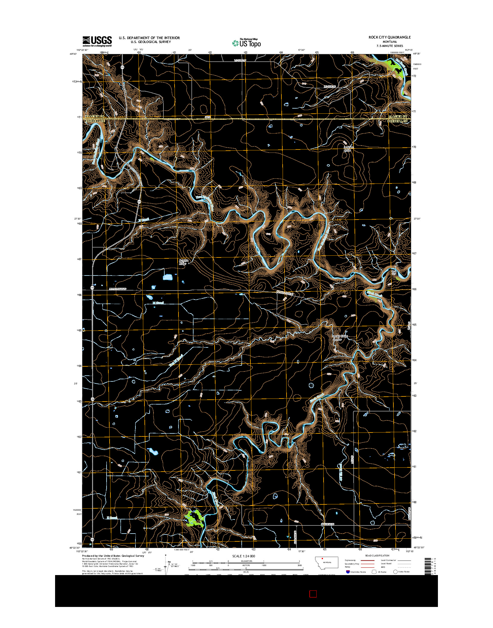 USGS US TOPO 7.5-MINUTE MAP FOR ROCK CITY, MT 2017