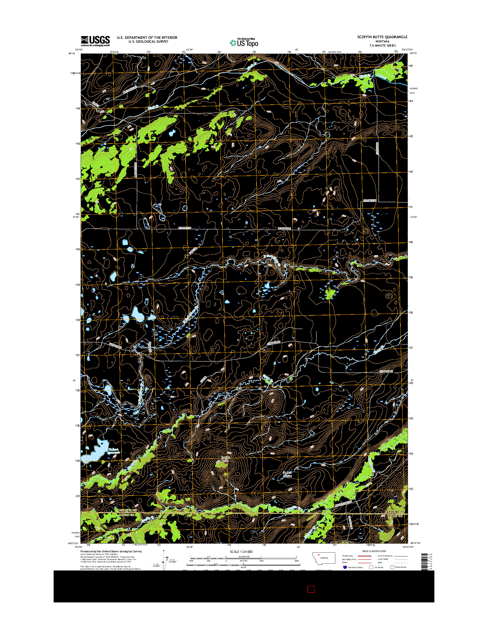 USGS US TOPO 7.5-MINUTE MAP FOR SCOFFIN BUTTE, MT 2017