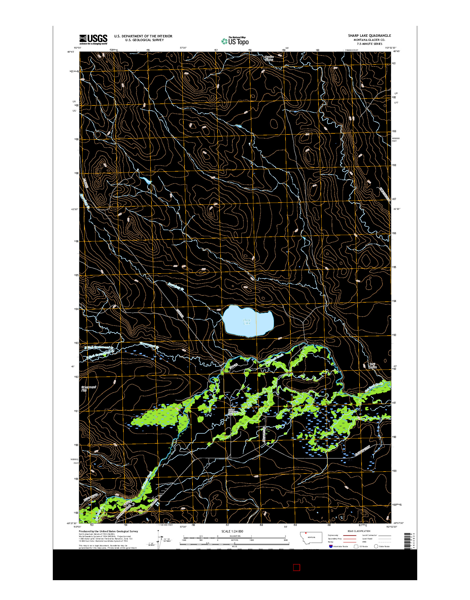 USGS US TOPO 7.5-MINUTE MAP FOR SHARP LAKE, MT 2017