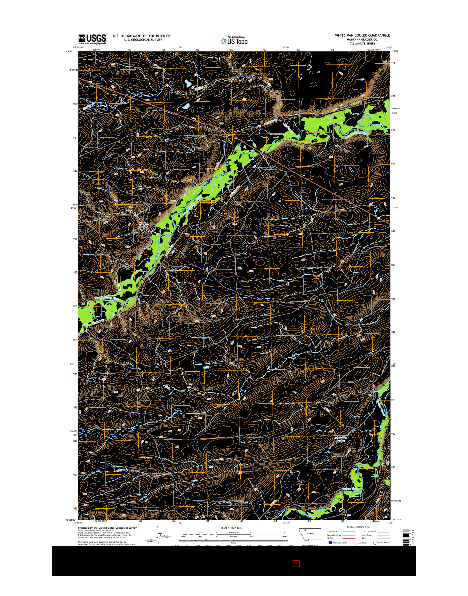 USGS US TOPO 7.5-MINUTE MAP FOR WHITE MAN COULEE, MT 2017