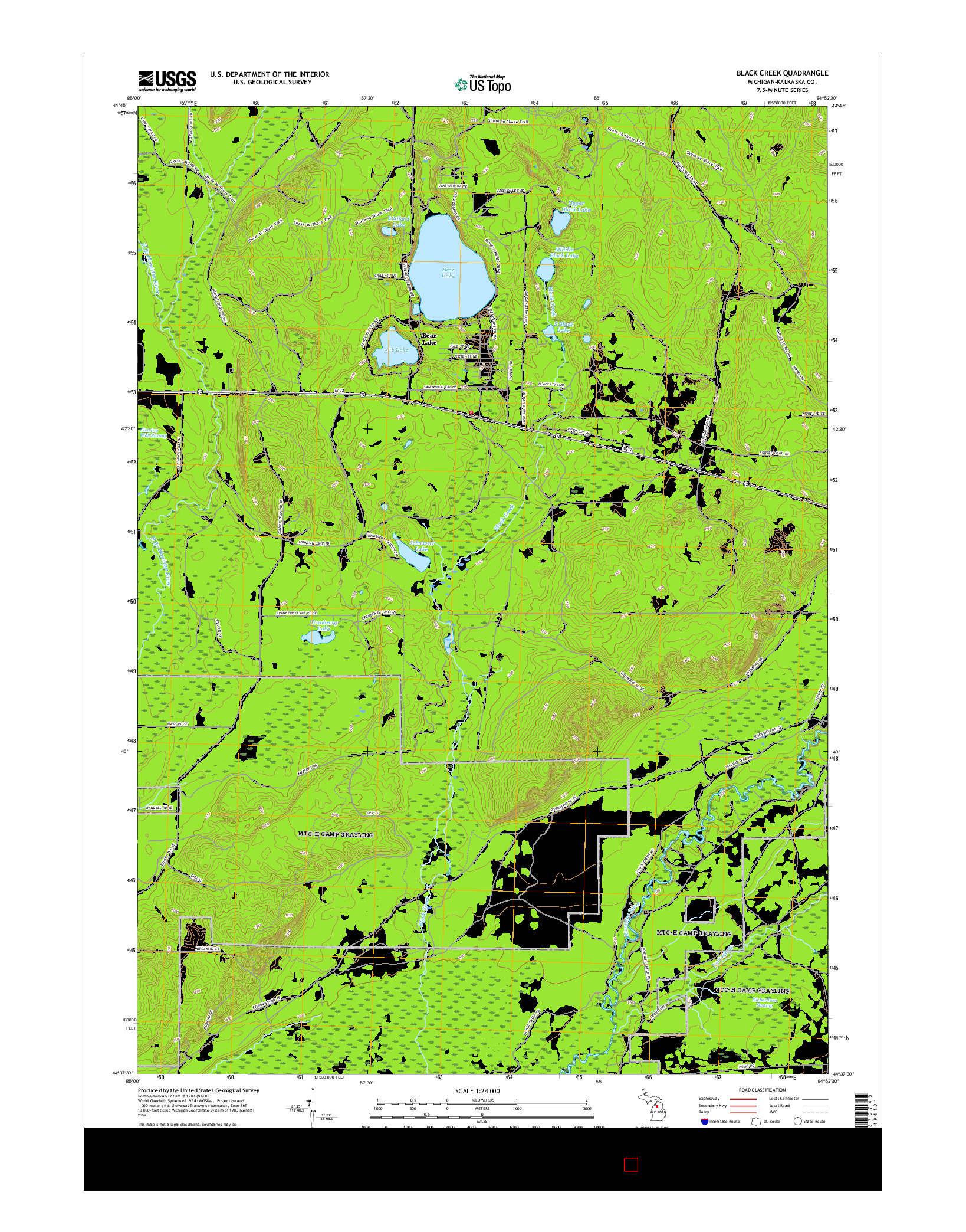 USGS US TOPO 7.5-MINUTE MAP FOR BLACK CREEK, MI 2017