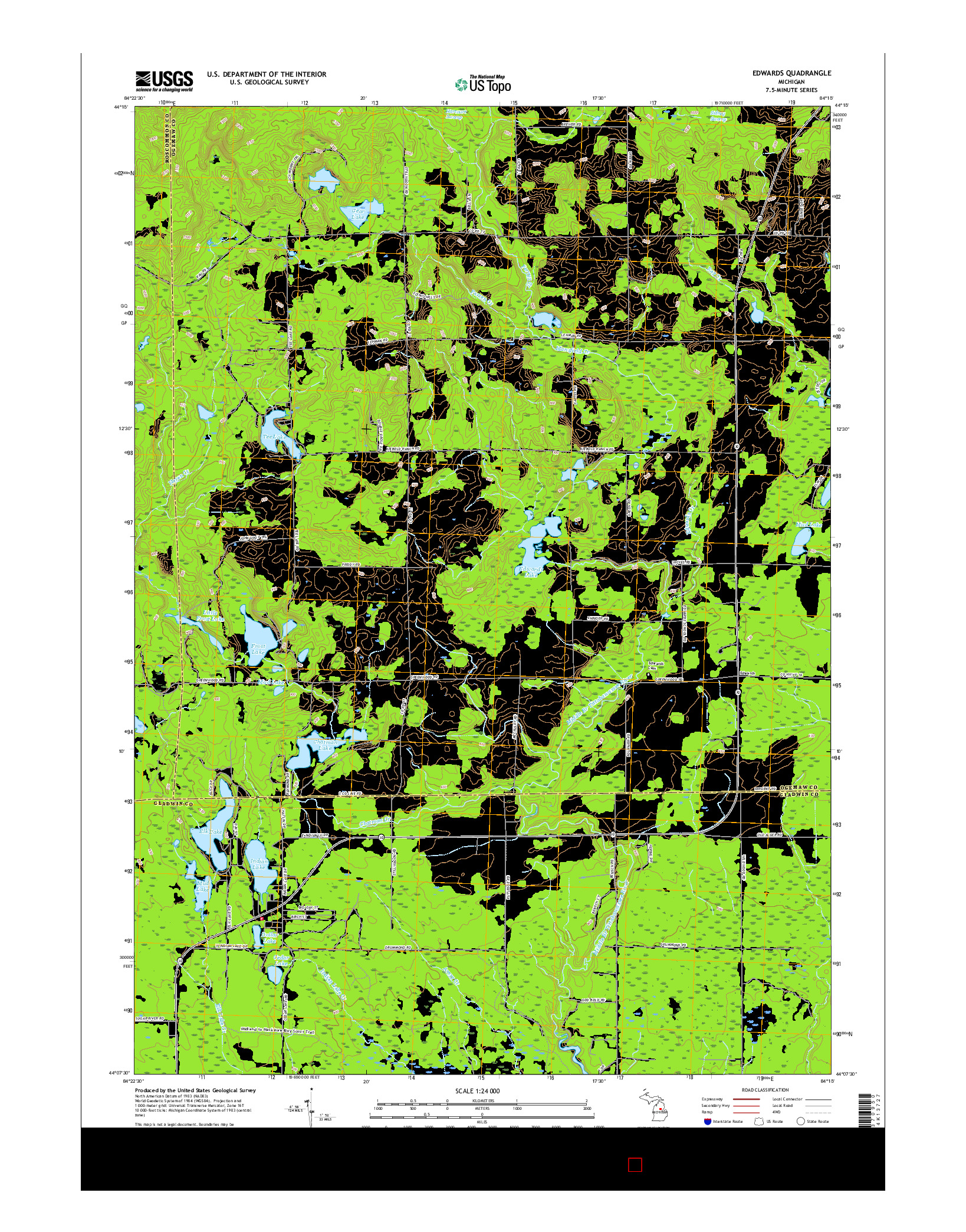 USGS US TOPO 7.5-MINUTE MAP FOR EDWARDS, MI 2017