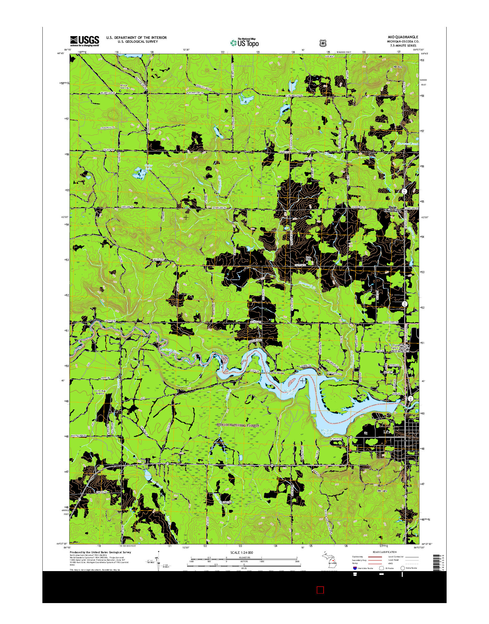 USGS US TOPO 7.5-MINUTE MAP FOR MIO, MI 2017